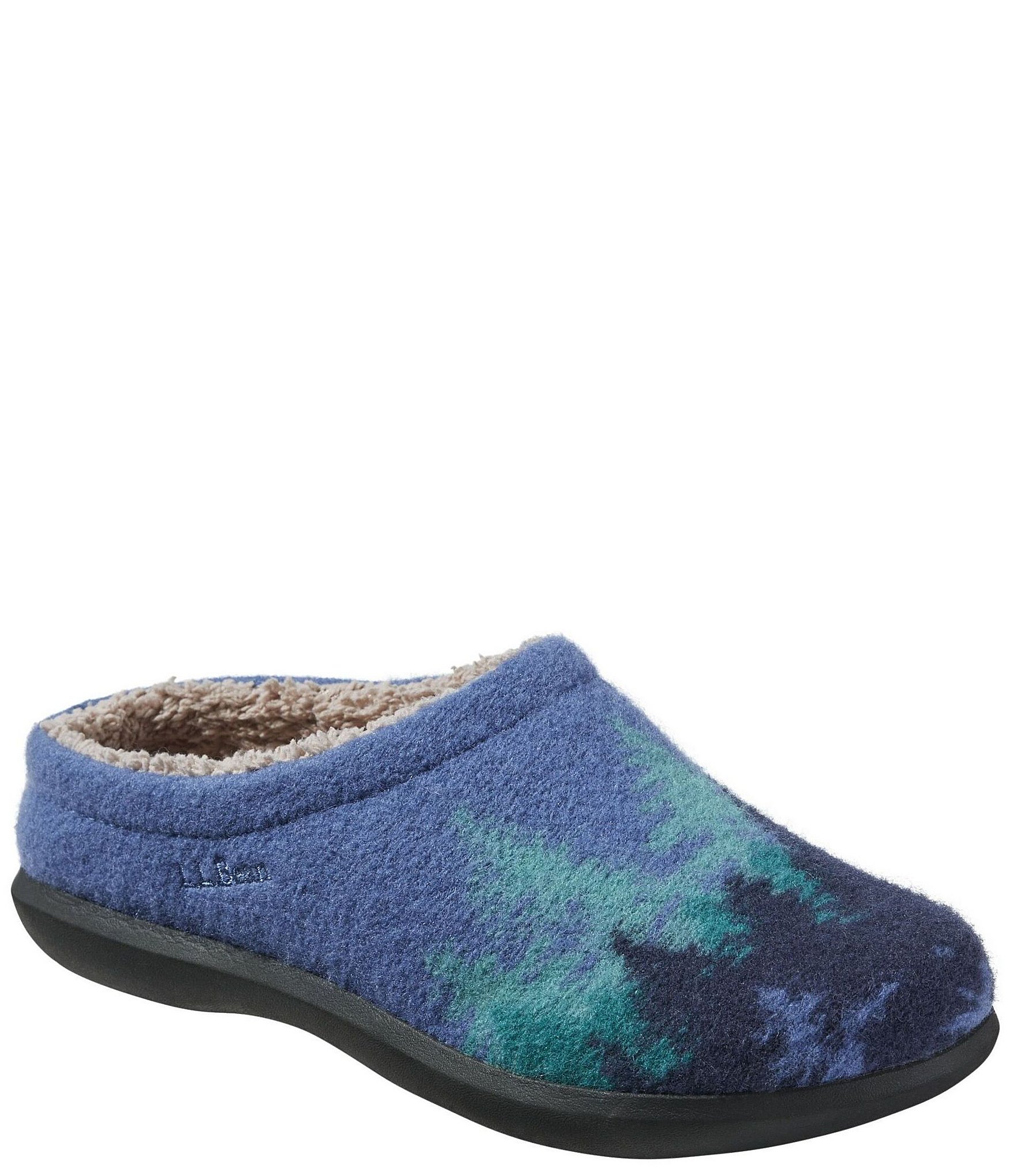 L.L.Bean Daybreak Scuff Motif 2 Ombre Tree Slippers