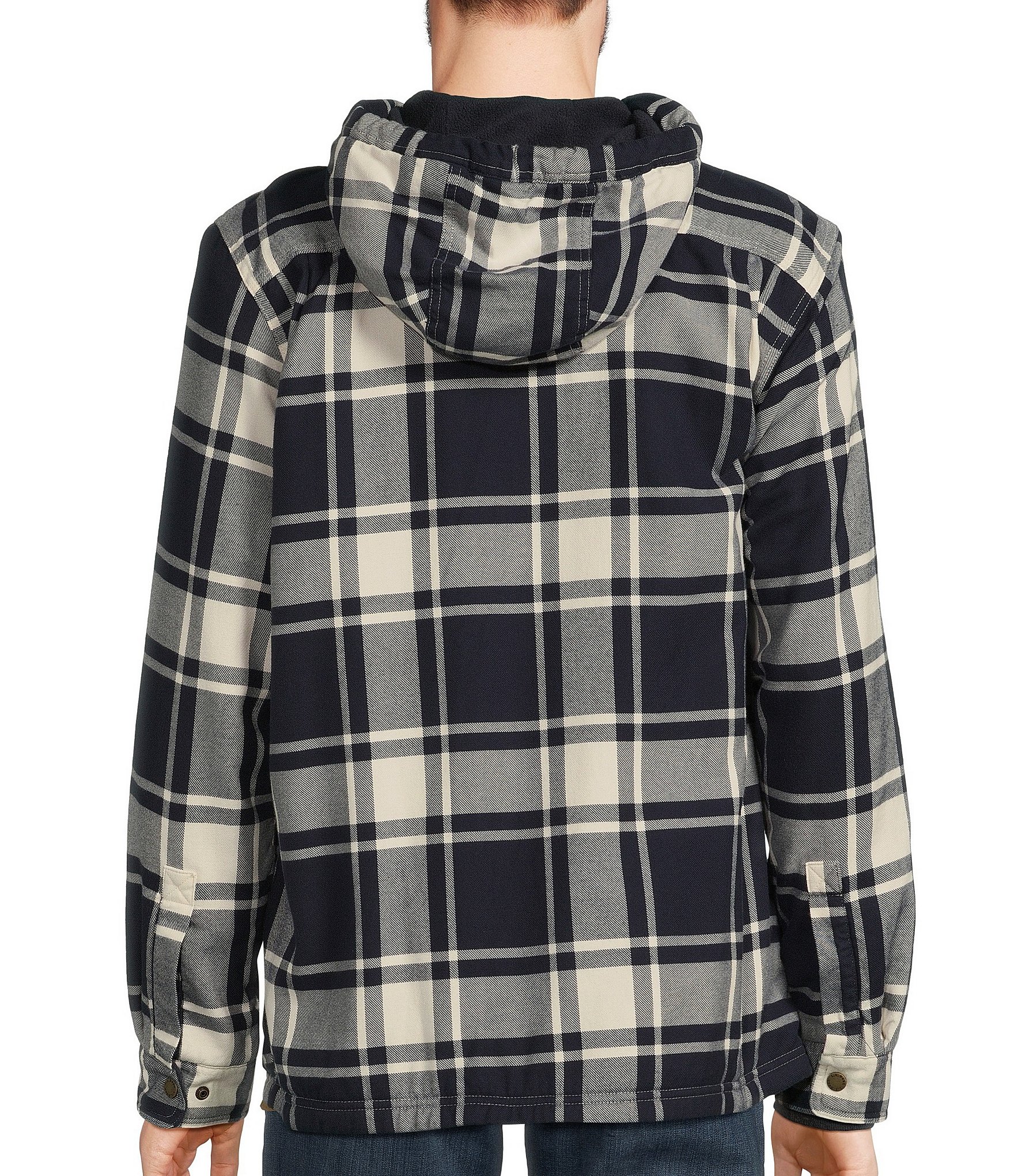 L.L.Bean Fleece-Lined Classic Flannel Snap-Front Hoodie