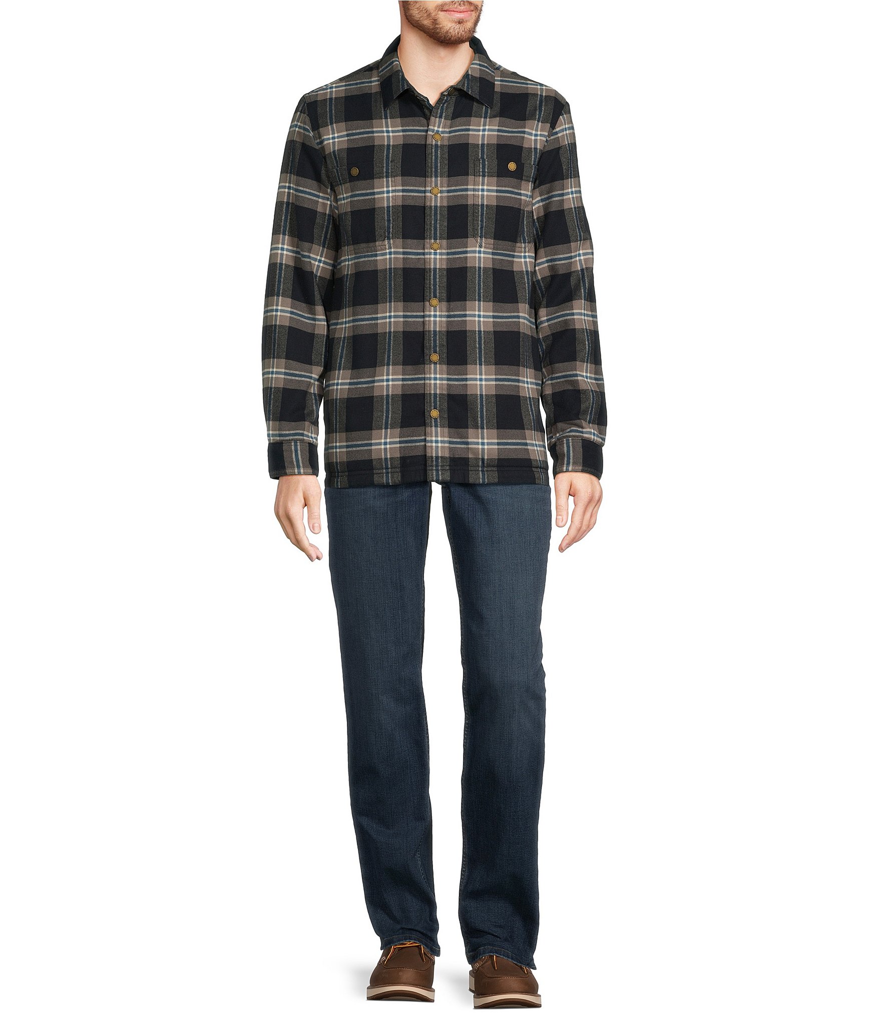 L.L.Bean Fleece-Lined Flannel Long Sleeve Woven Shirt