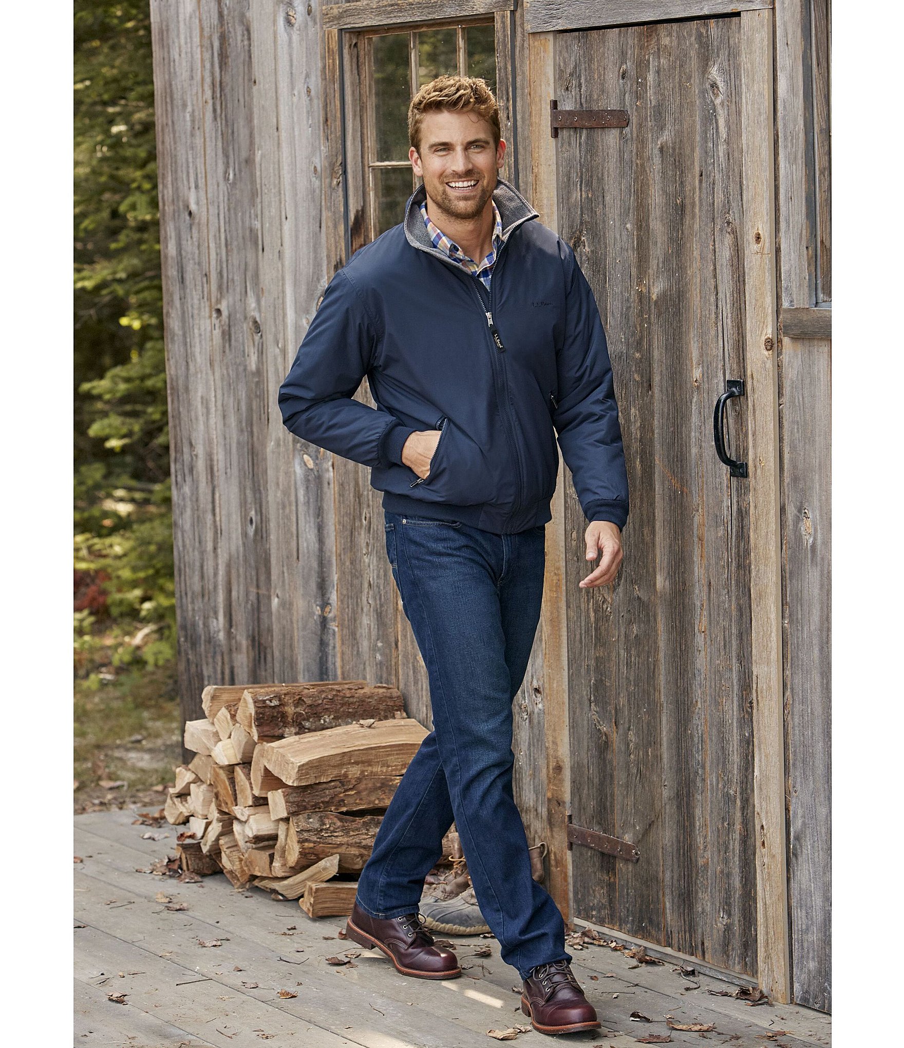 L.L.Bean Fleece-Lined Insulated Warm-Up Jacket