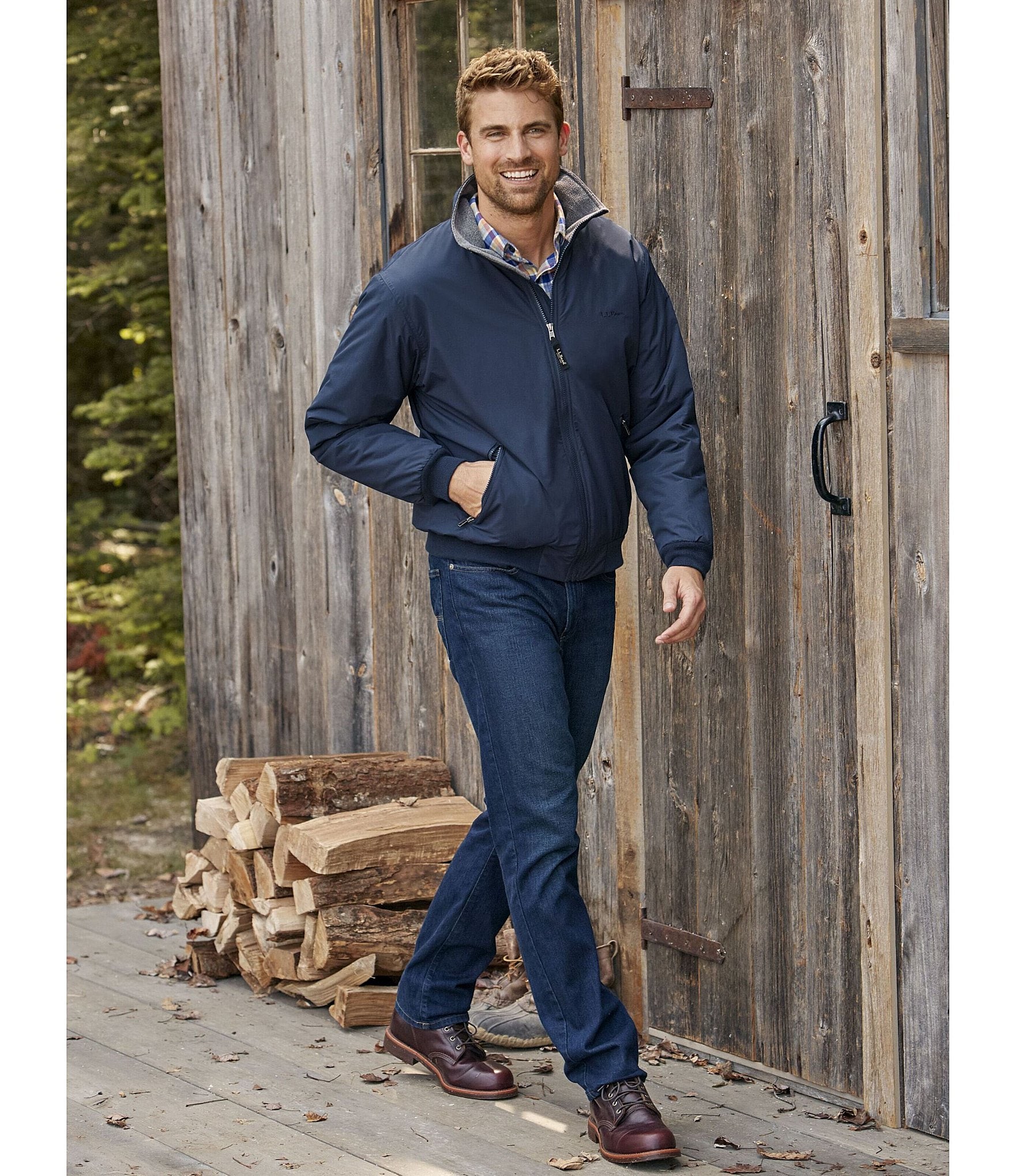 L.L.Bean Fleece-Lined Insulated Warm-Up Jacket