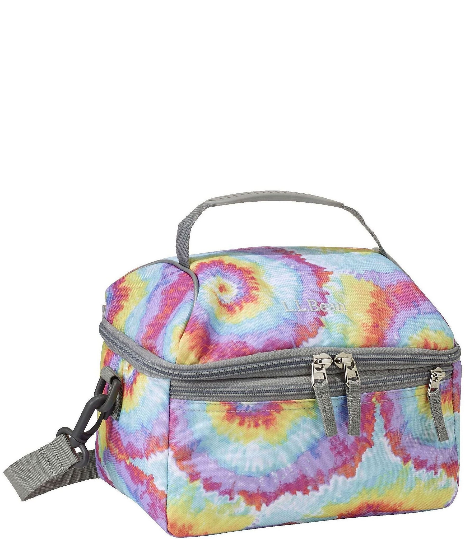 L.L.Bean Flip-Top Multi Tie Dye Print Lunch Box