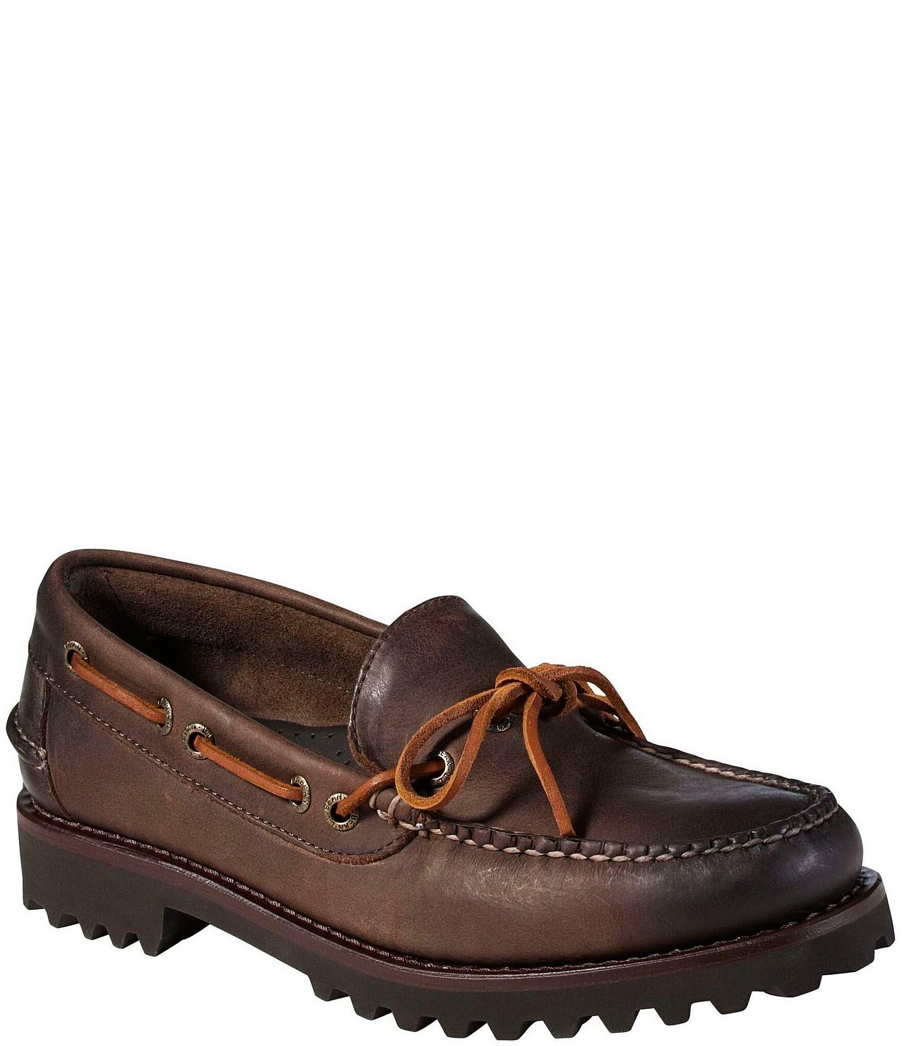 L.L.Bean Men's Allagash Leather Handsewn One-Eye Boat Shoes