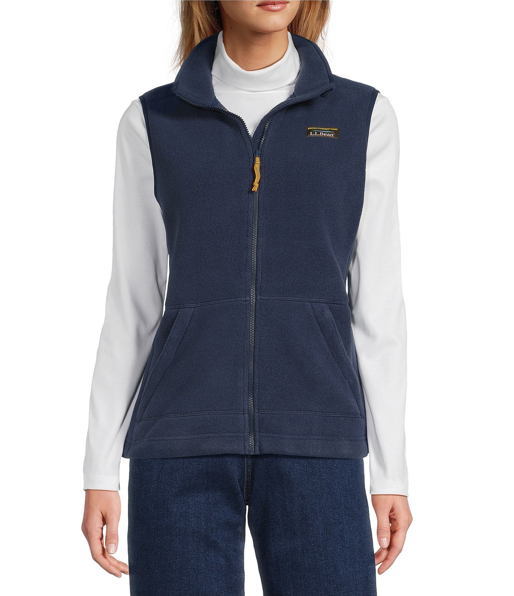 L.L.Bean Mountain Classic Fleece Stand Collar Zip Front Vest