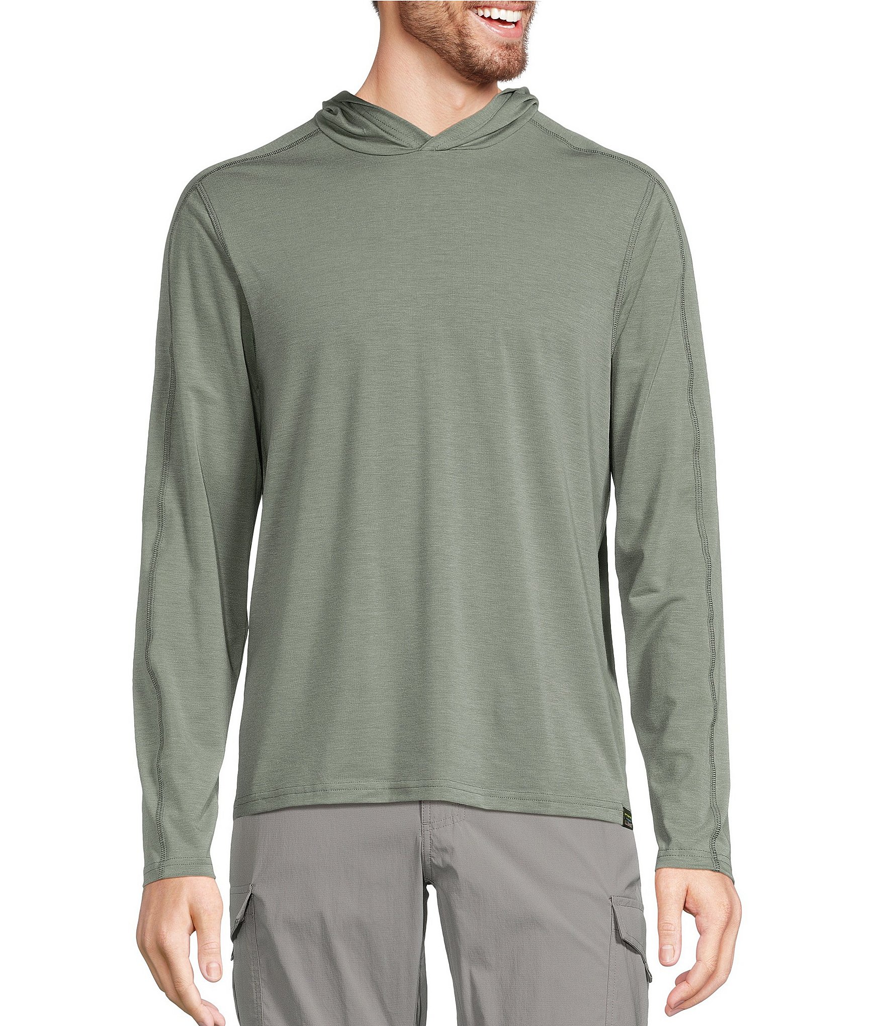 L.L.Bean Performance Stretch Everyday SunSmart Long Sleeve Hoodie T-Shirt