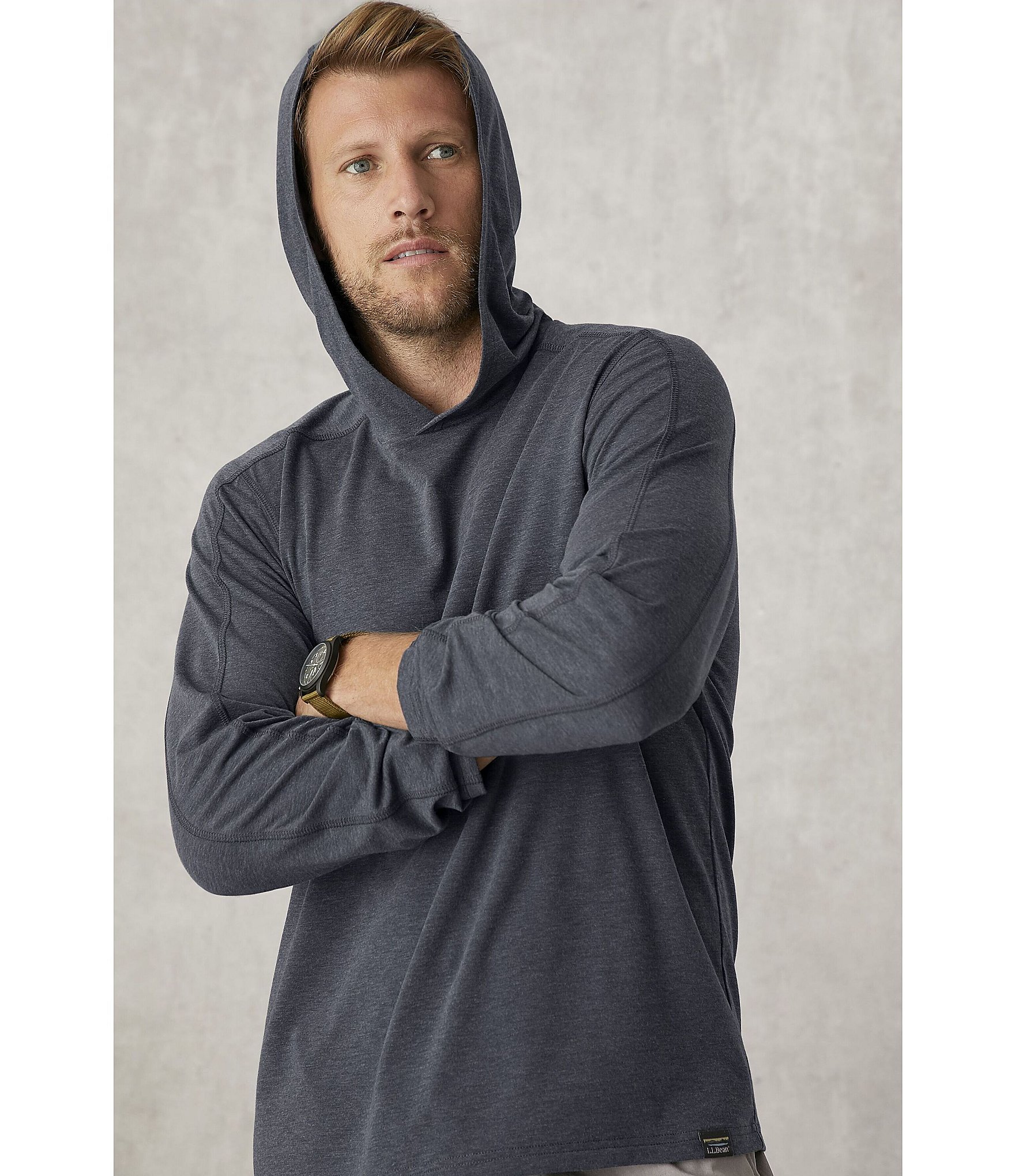 L.L.Bean Performance Stretch Everyday SunSmart Long Sleeve Hoodie T-Shirt