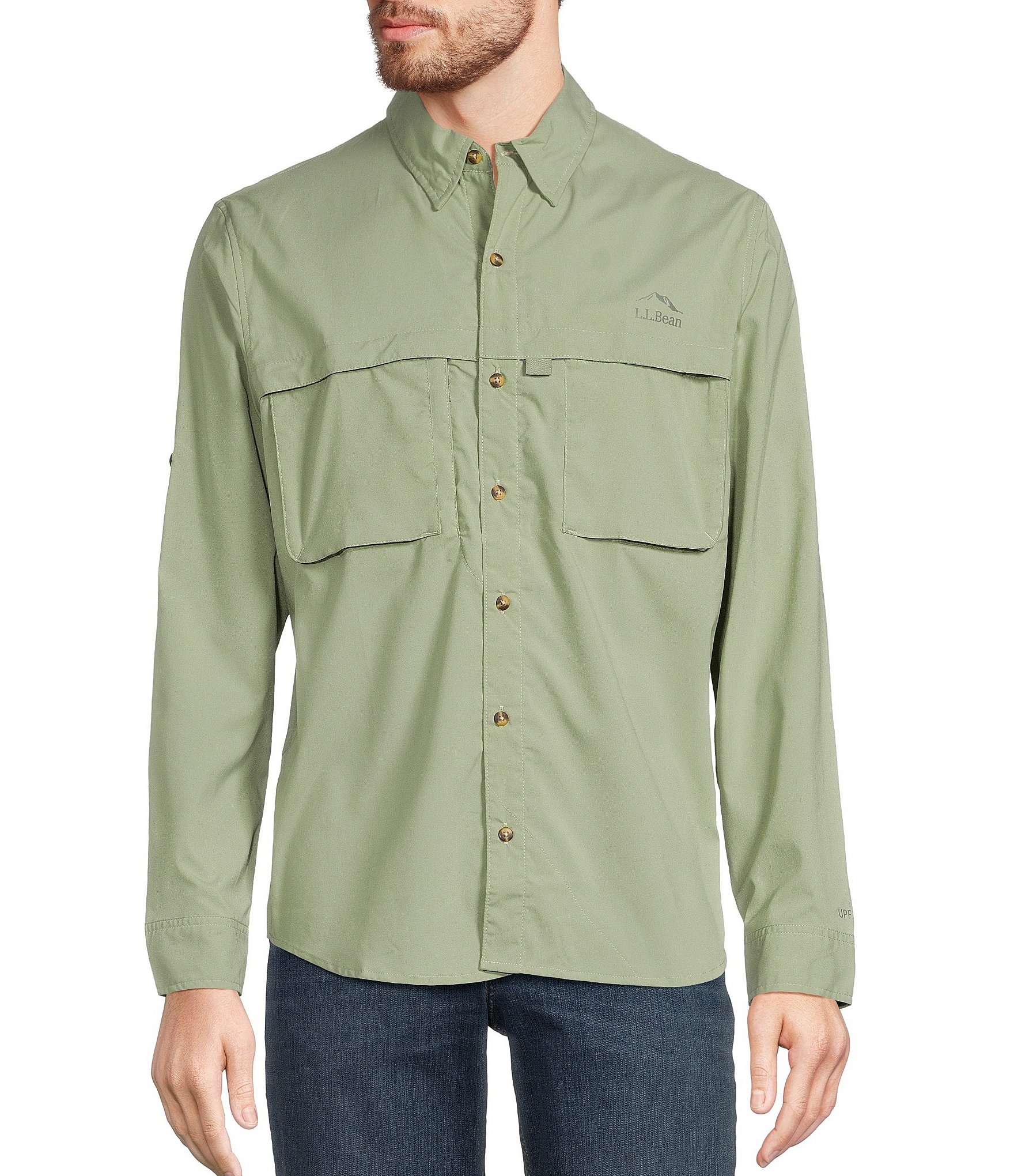 L.L.Bean Performance Stretch Tropicwear Long Sleeve Woven Shirt