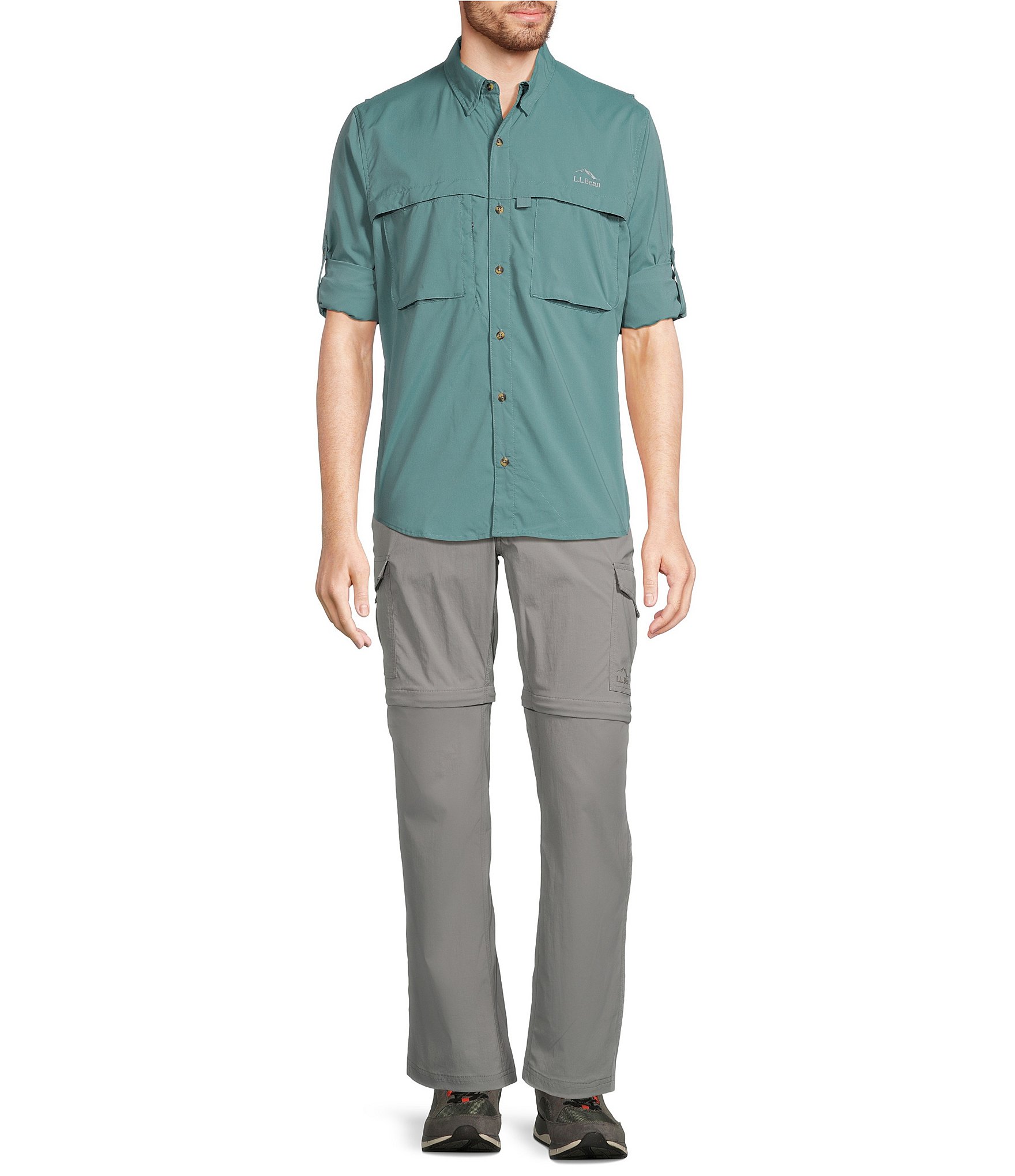 L.L.Bean Performance Stretch Tropicwear Long Sleeve Woven Shirt