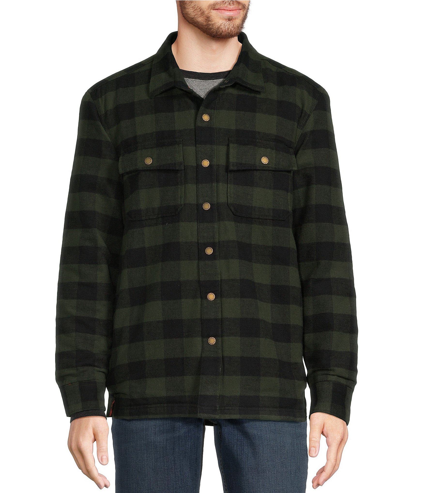 Renaowin Mens Jacket Flannel Plaid Shirt Jacket with Front Pocket Casual  Fit Button Down Shacket Jacket