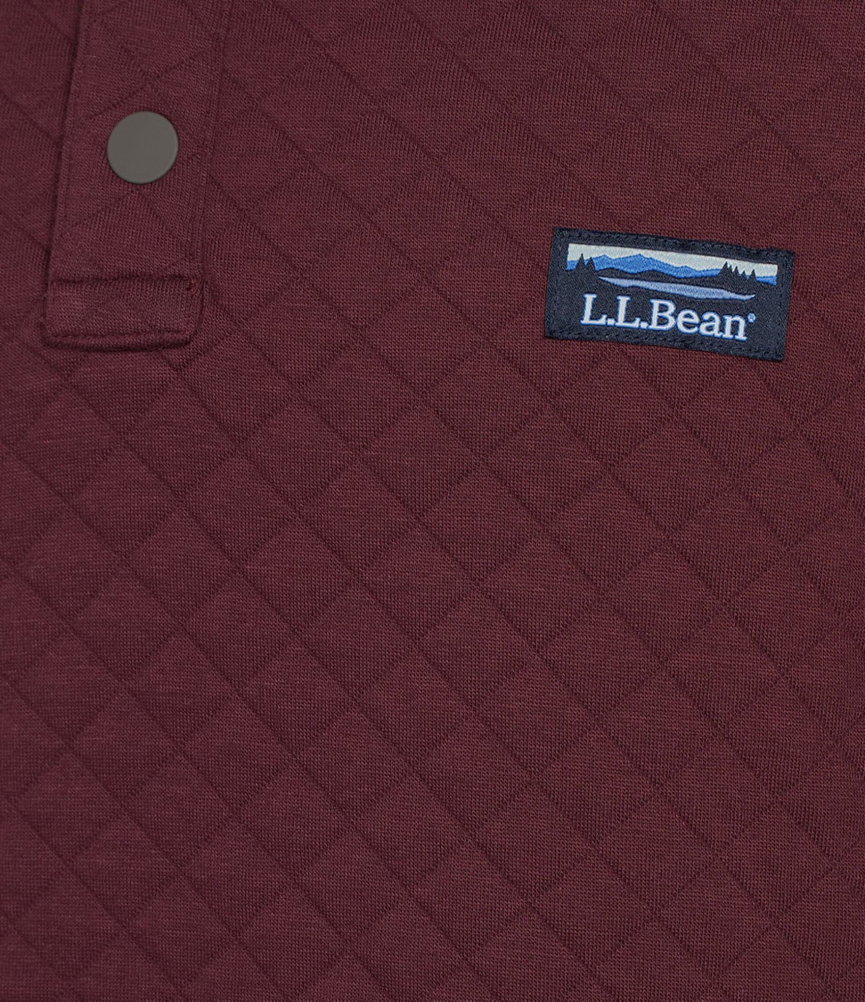 L.L.Bean Quilted 4-Button Snap Placket Sweatshirt