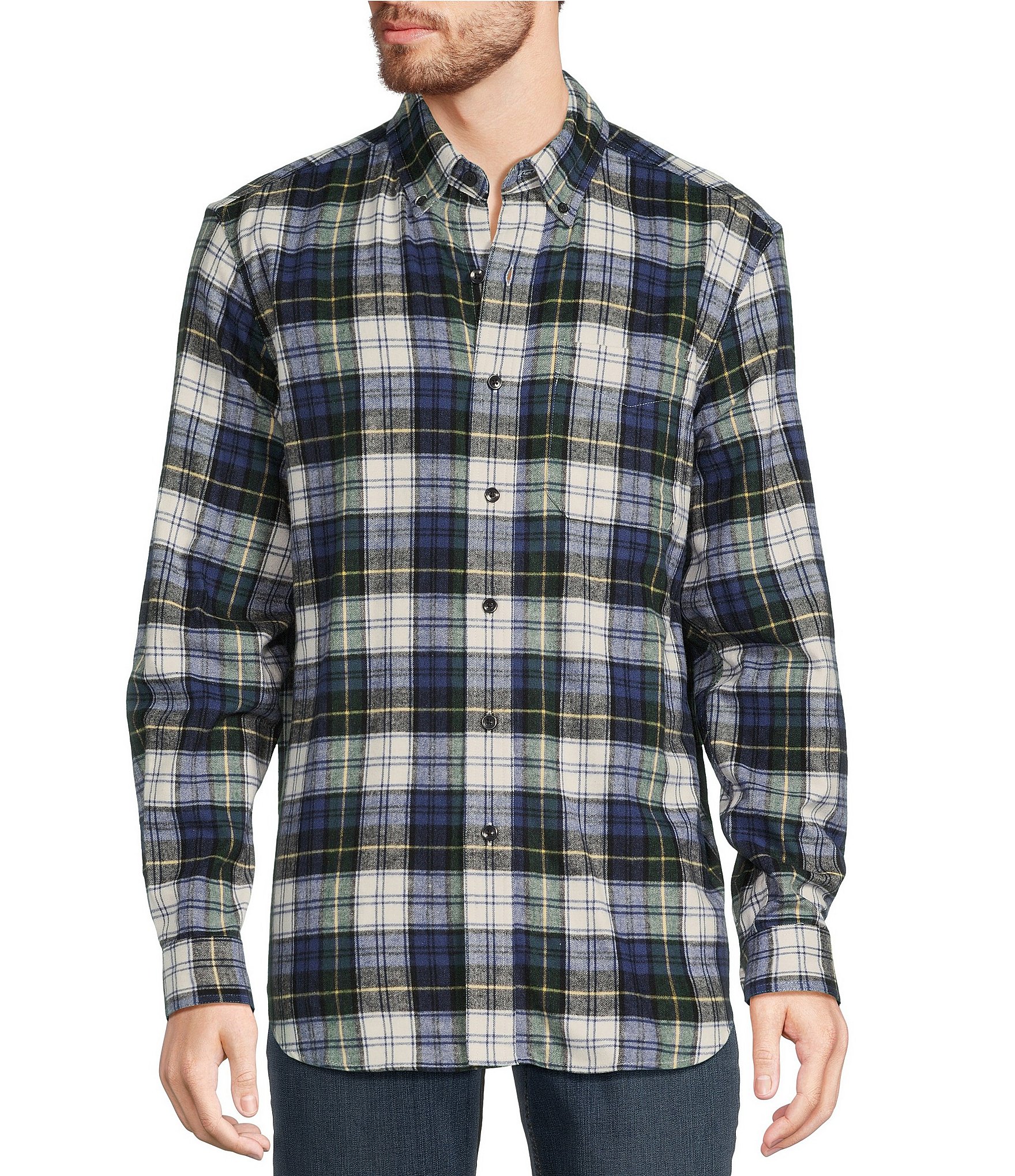 L.L.Bean Scotch Flannel Long Sleeve Woven Shirt