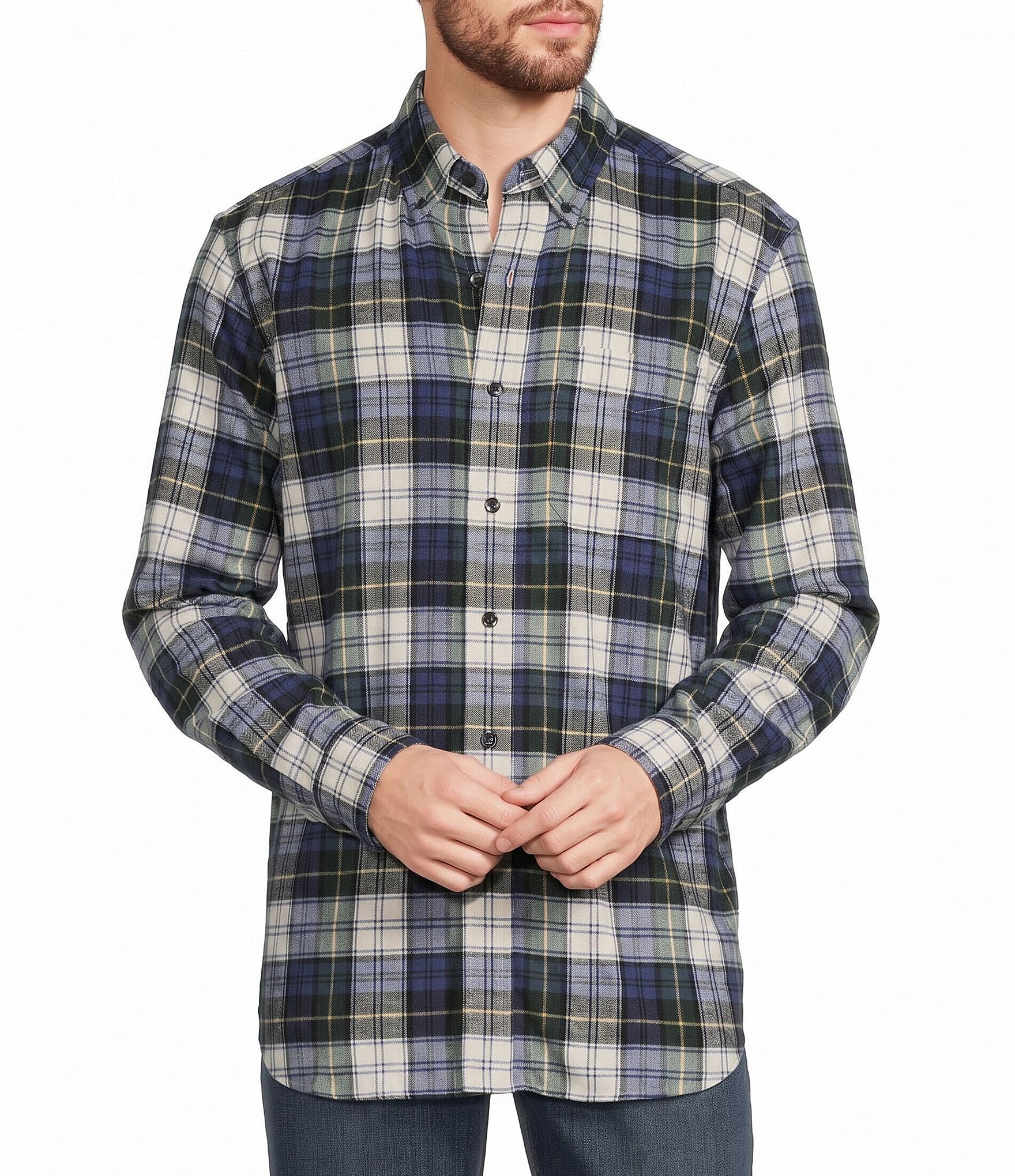 L.L.Bean Scotch Flannel Long Sleeve Woven Shirt