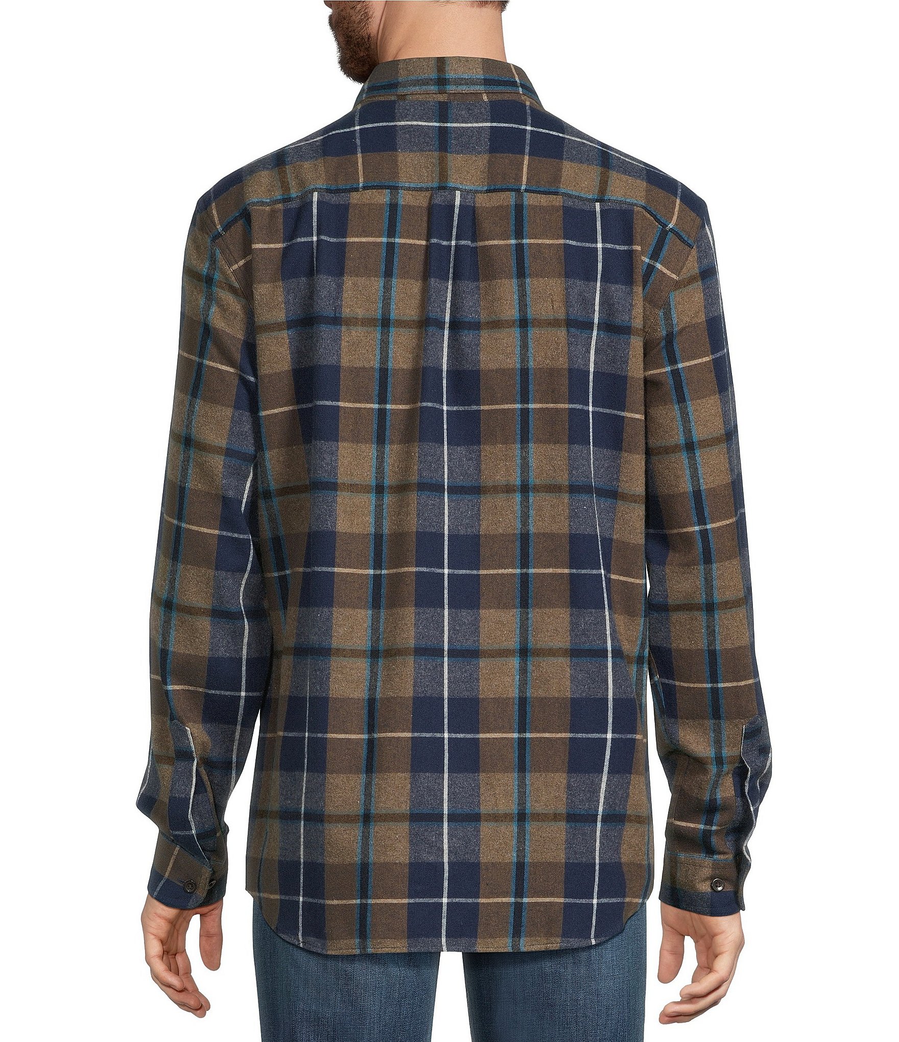 L.L.Bean Scotch Medium Plaid Portuguese Flannel Long Sleeve Woven Shirt