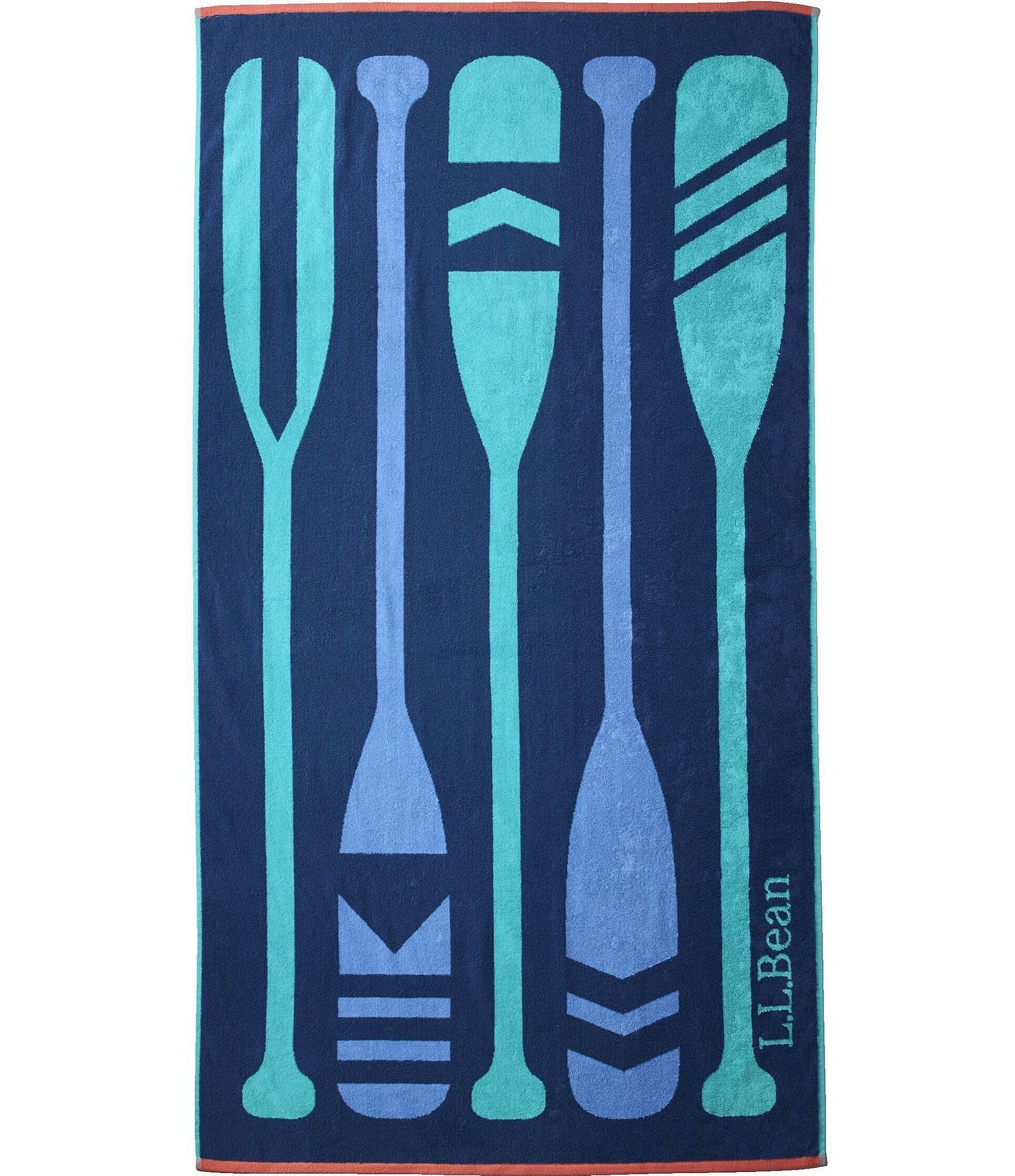 L.L.Bean Seaside Paddles Printed Beach Towel