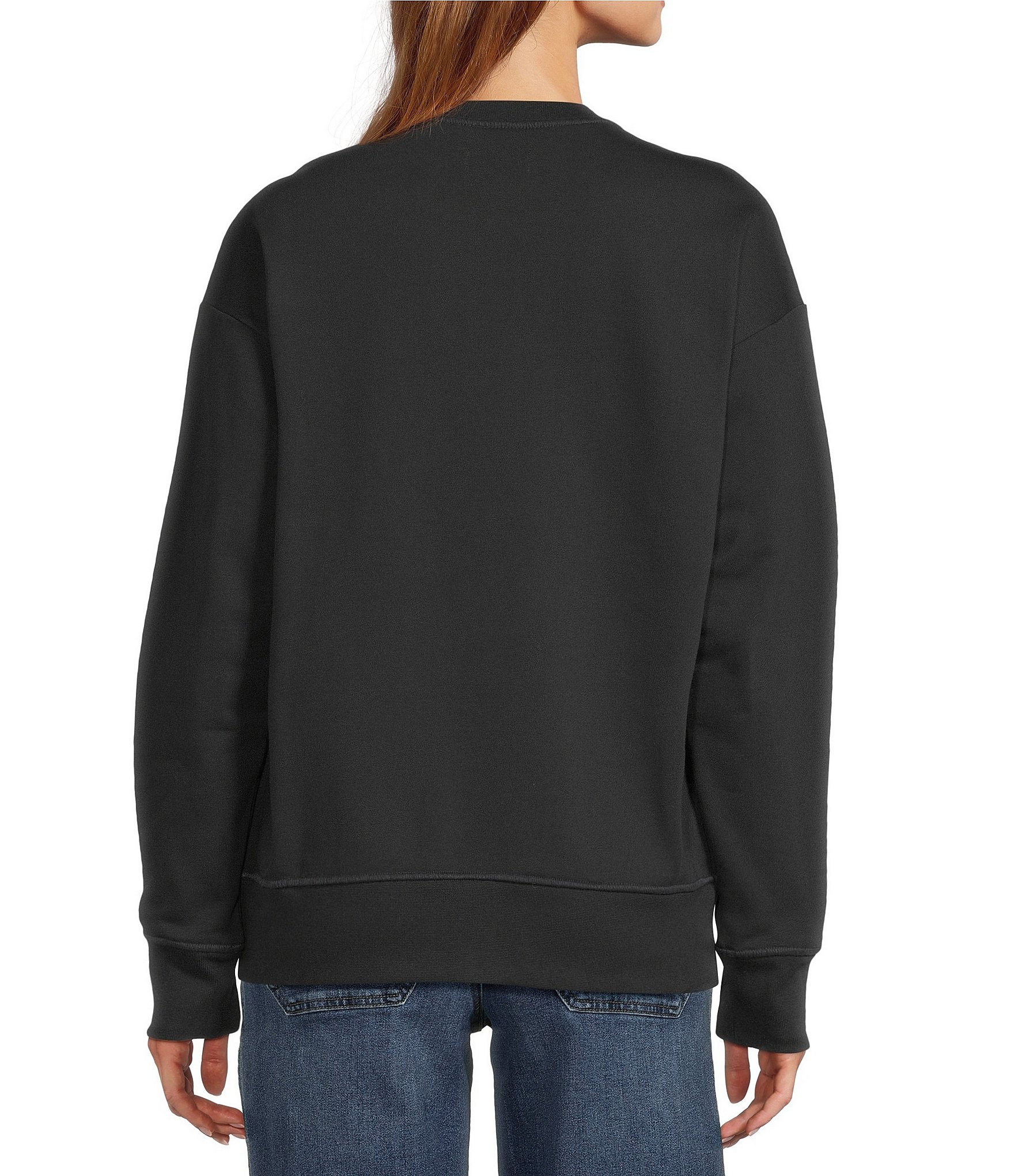 L.L.Bean Signature Camp Graphic Crew Neck Long Sleeve Ribbed Hem Sweatshirt