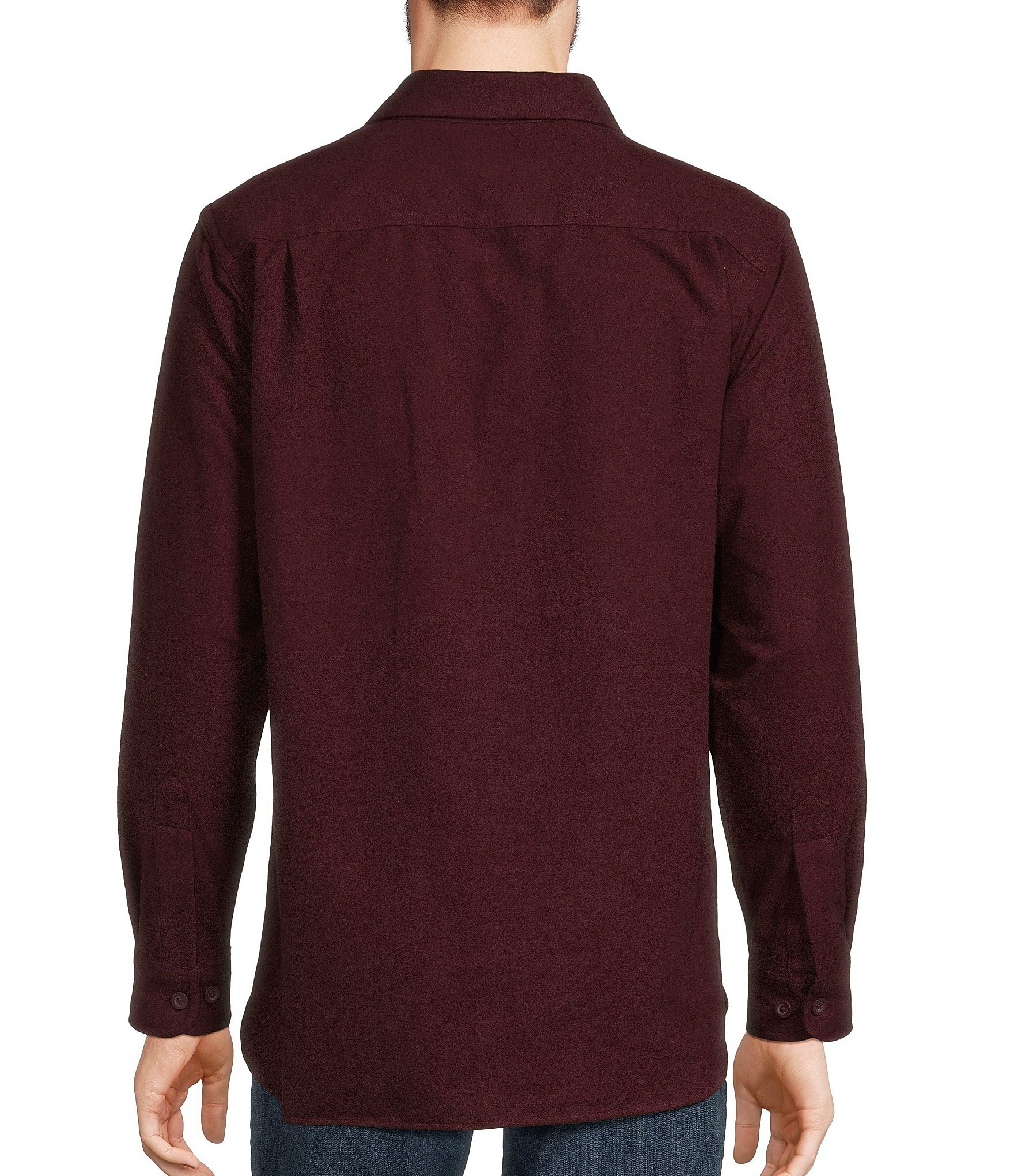 L.L.Bean Solid Chamois Long Sleeve Woven Shirt