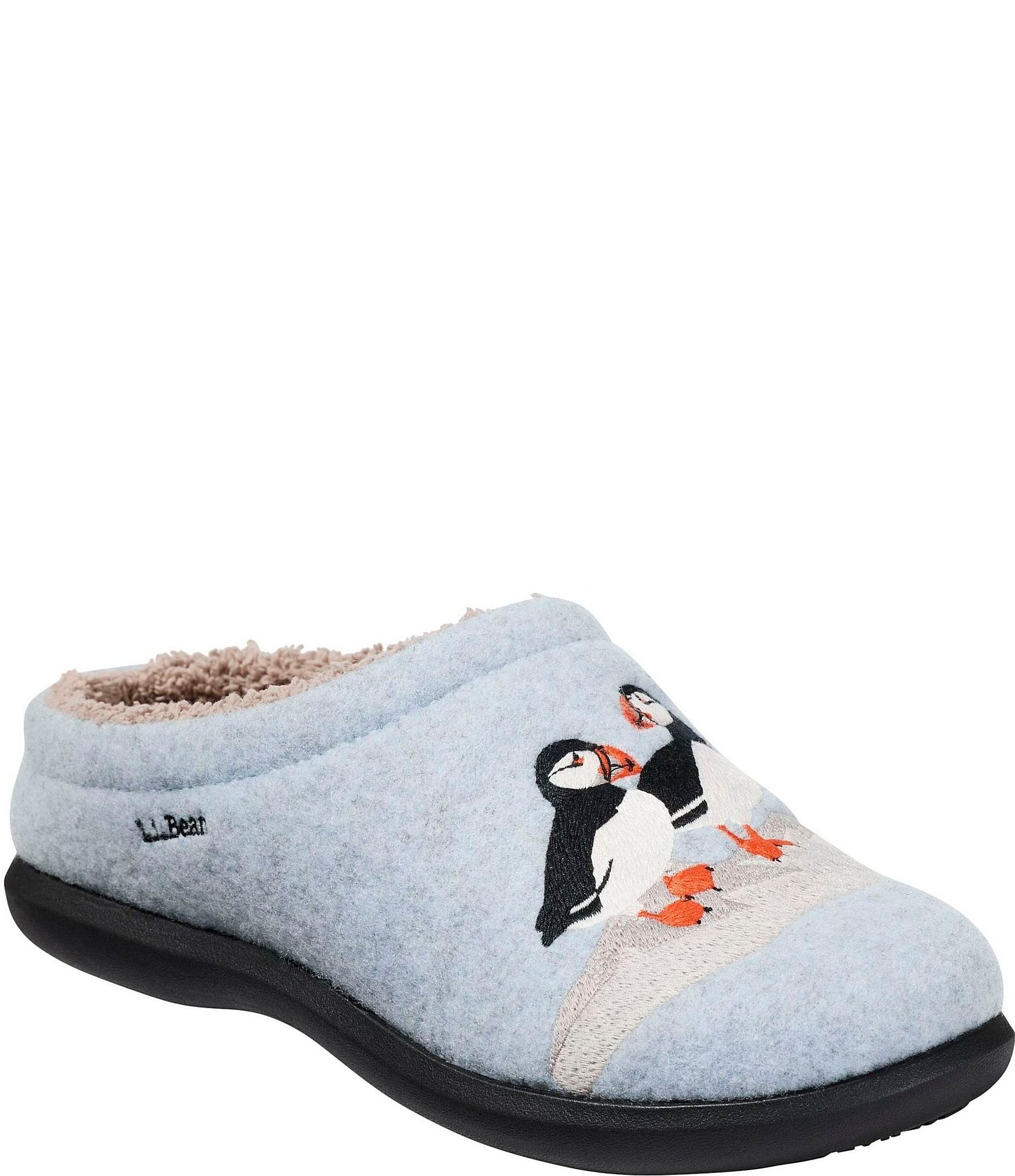 L.L.Bean Women's Daybreak Scuff Motif Puffin Slippers