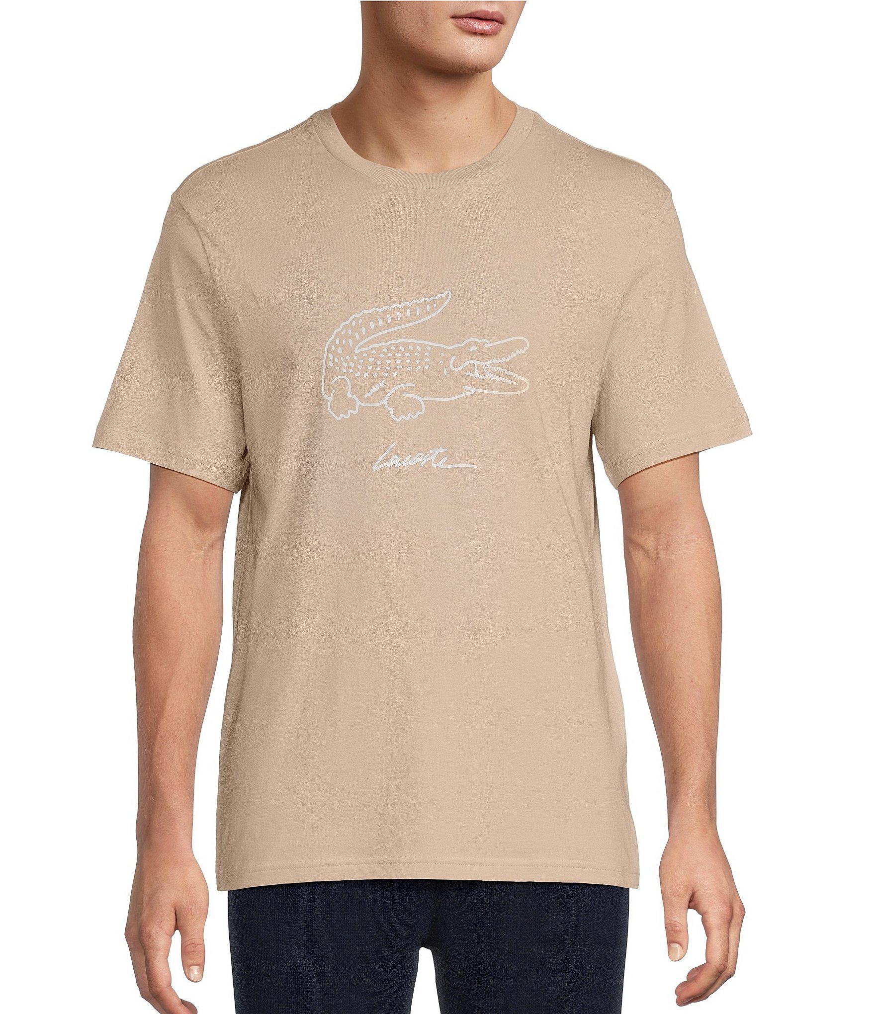 Lacoste Chest Crocodile Printed Short Sleeve Sleep T-Shirt
