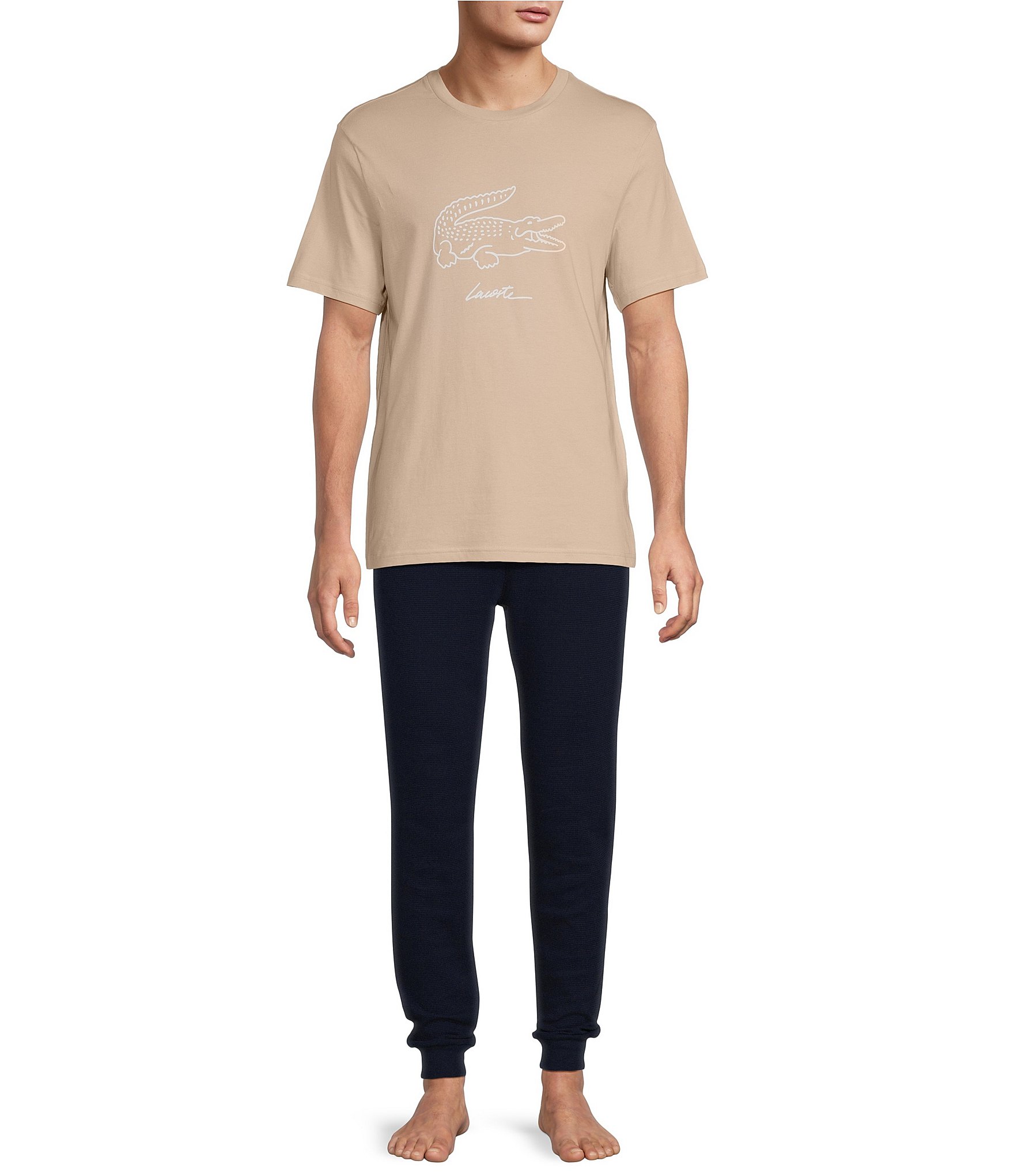 Lacoste Chest Crocodile Printed Short Sleeve Sleep T-Shirt