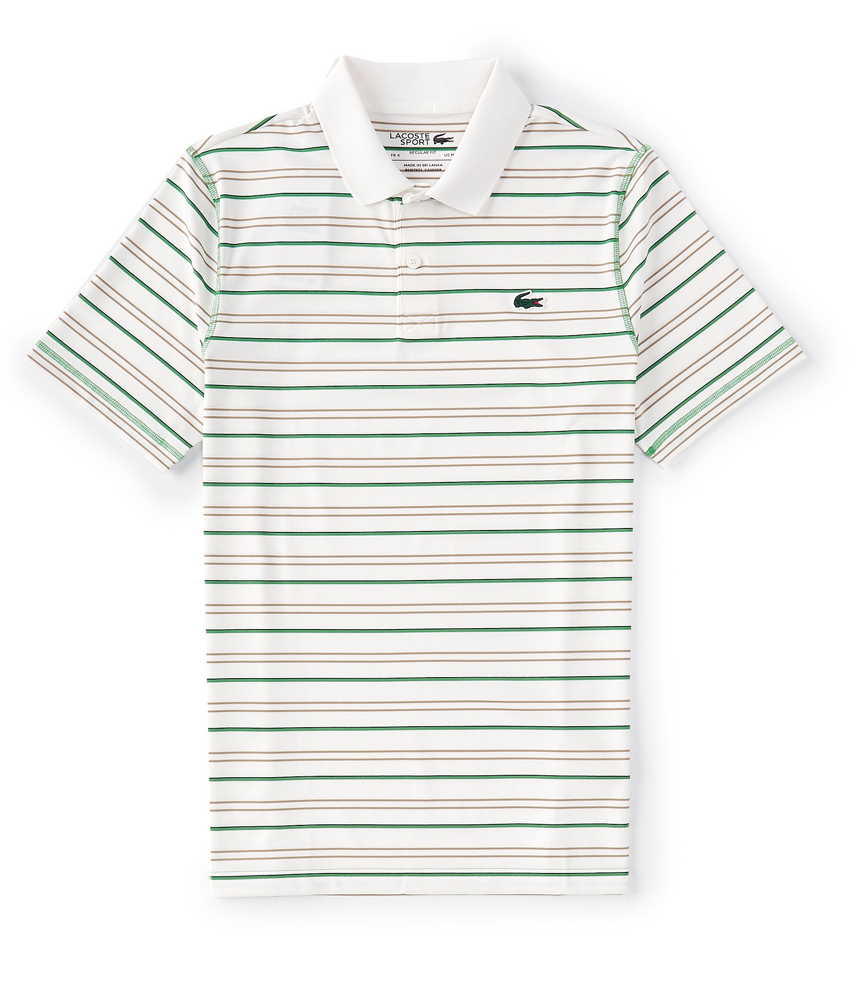 Lacoste Golf Performance Stretch Stripe Short-Sleeve Polo Shirt | Dillard's