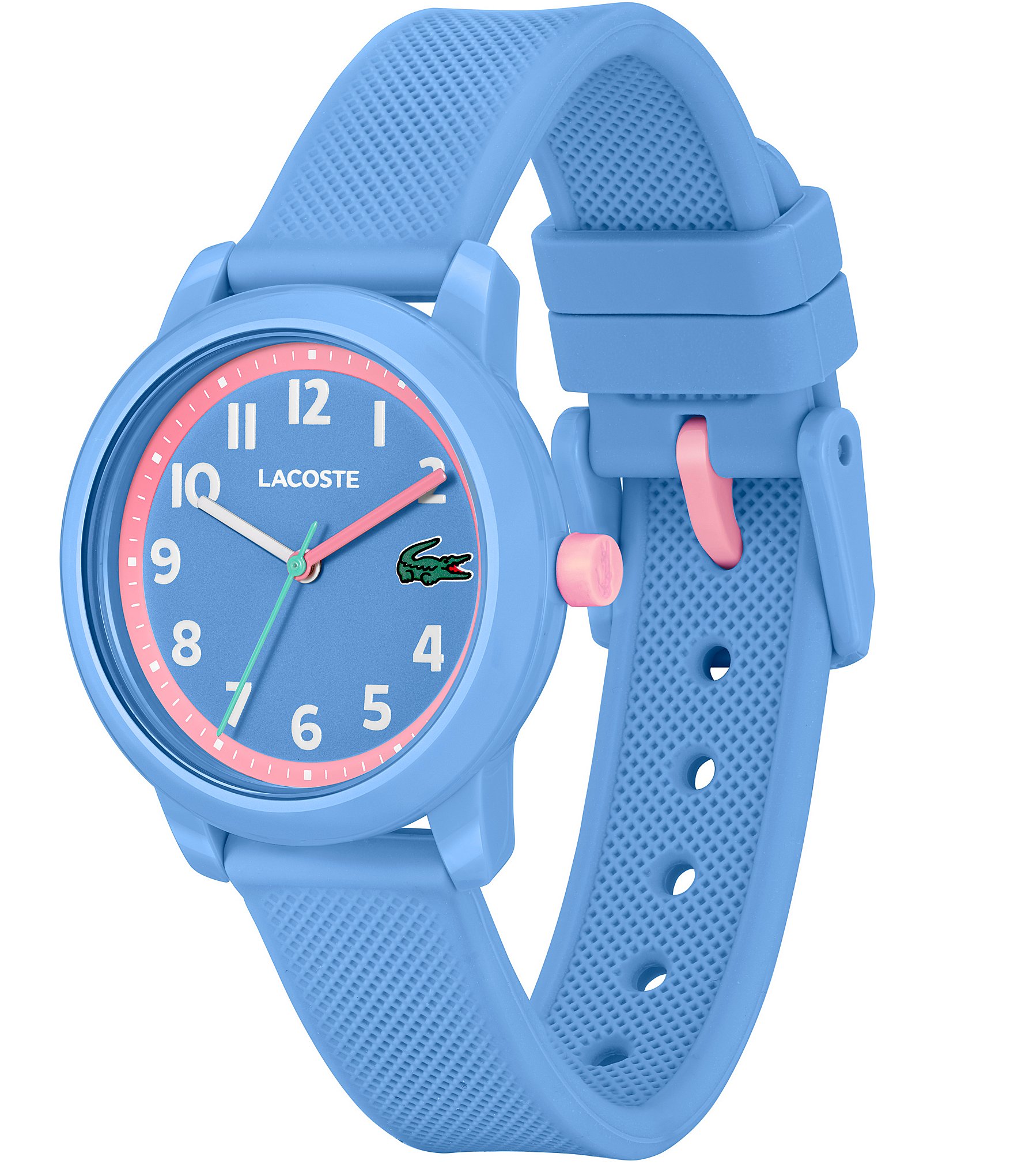 Lacoste Kid's 12.12 Three-Hand Light Blue Silicone Strap Watch