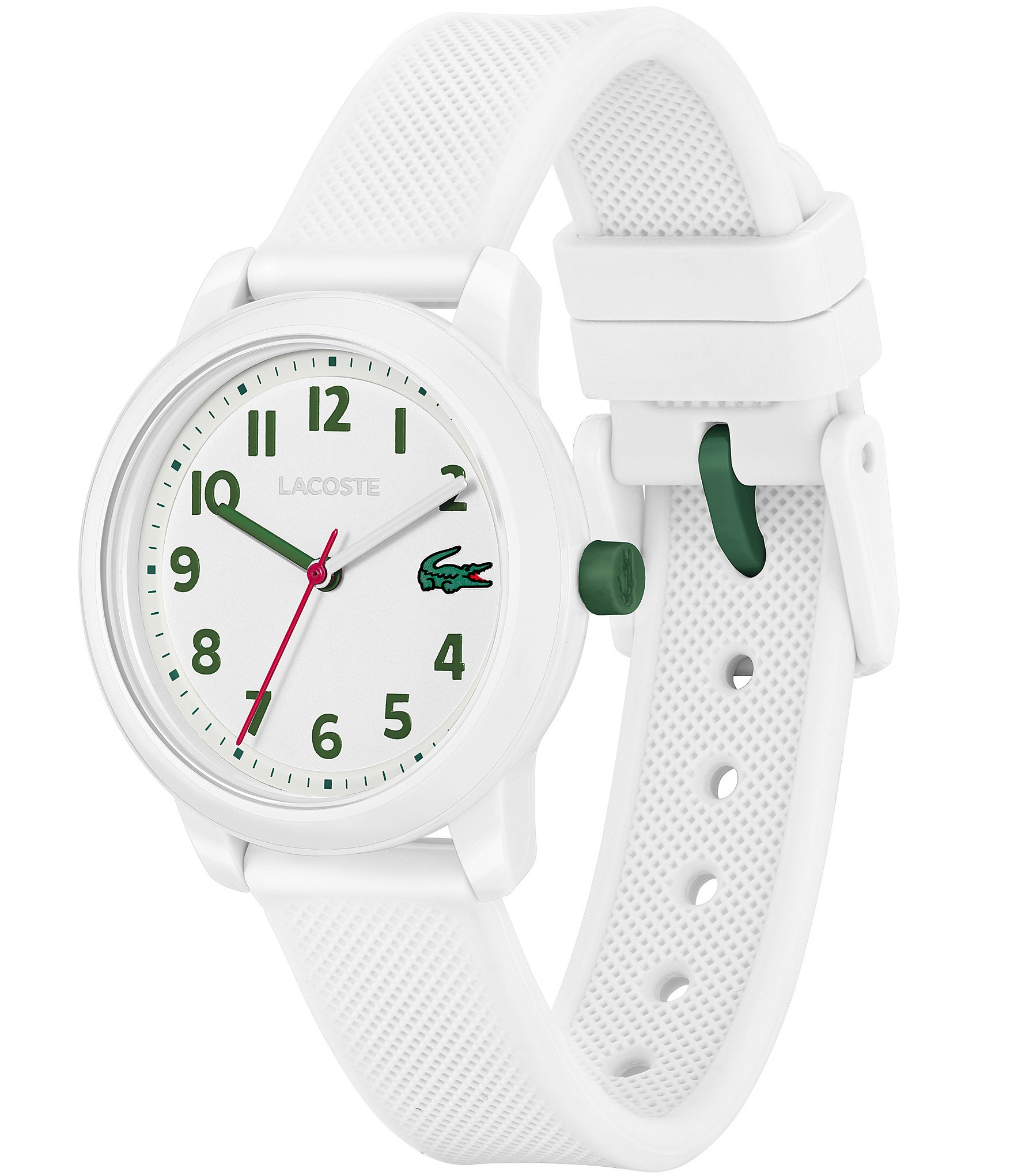 Lacoste Kid's 12.12 Three-Hand White Silicone Strap Watch