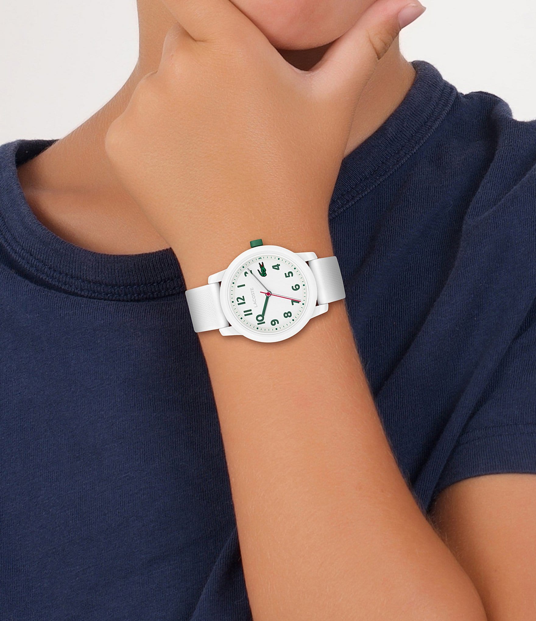 Lacoste Kid's 12.12 Three-Hand White Silicone Strap Watch