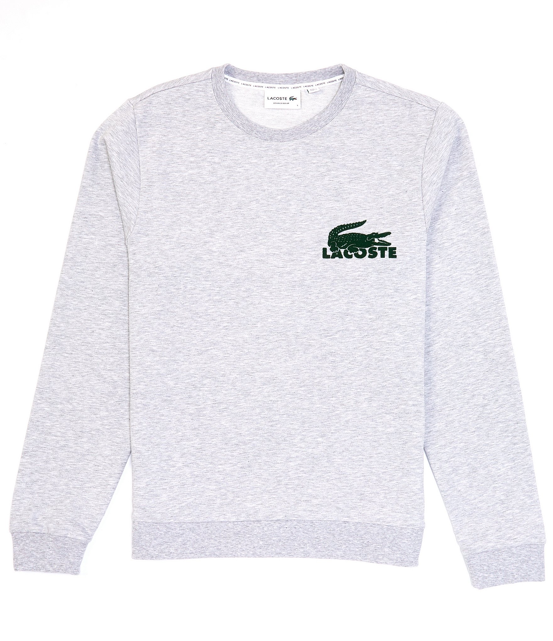 Lacoste Long-Sleeve Croco Logo Lounge Sweatshirt |