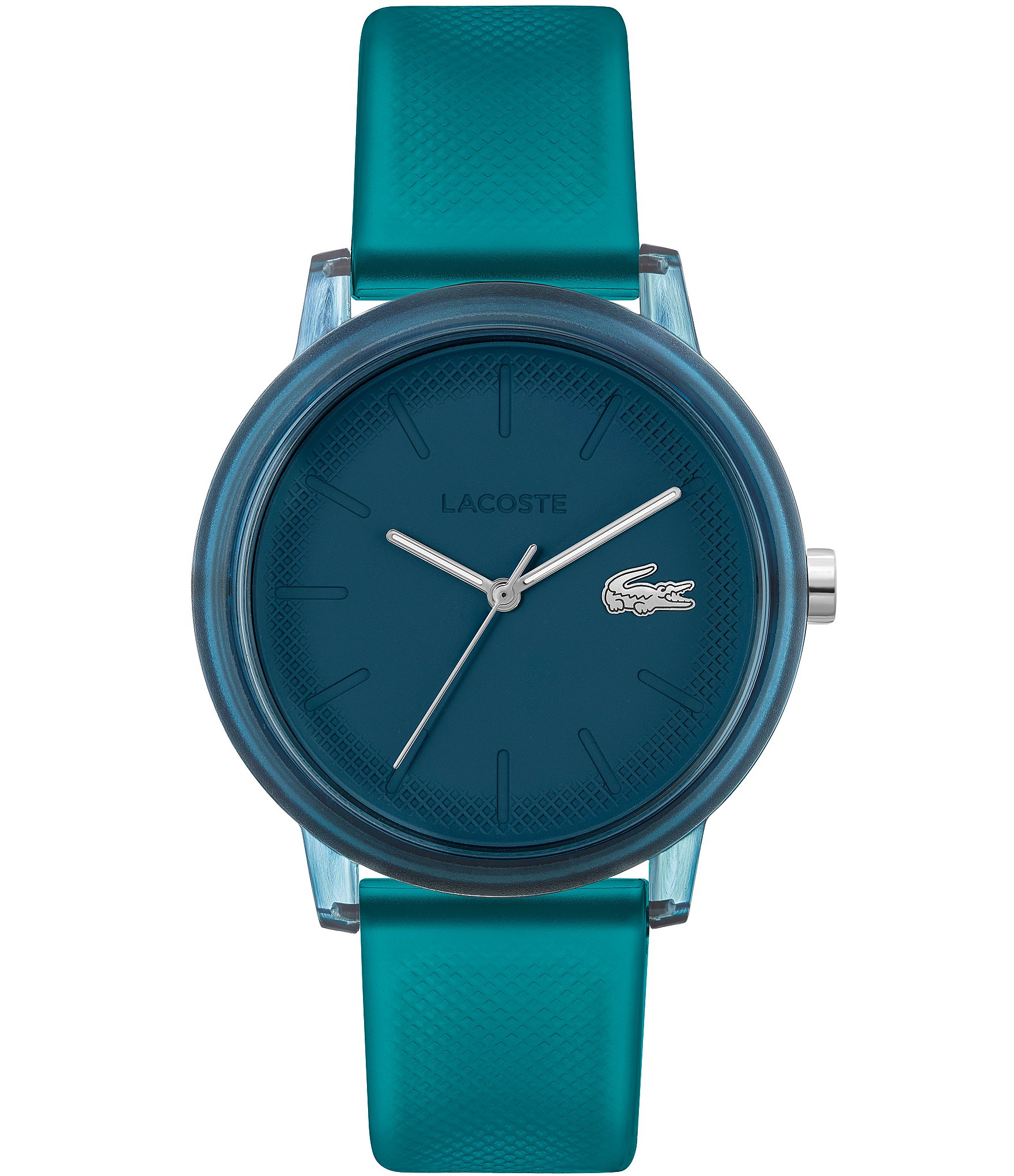 Men's lacoste 12.12 watch 2025 with blue silicone strap