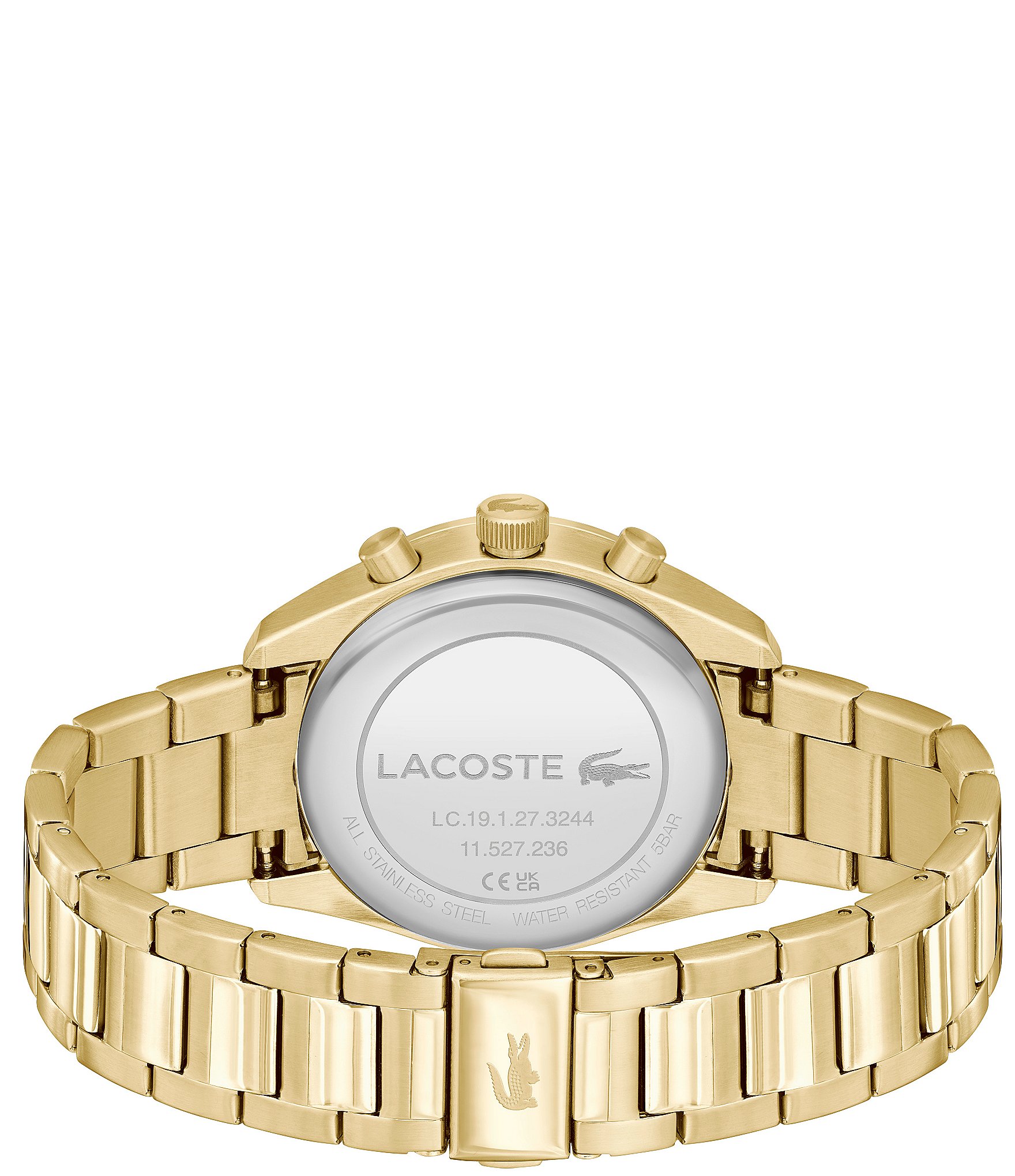 Lacoste Men's Boston Quartz Chronograph Gold Tone Stainless Steel Bracelet Watch