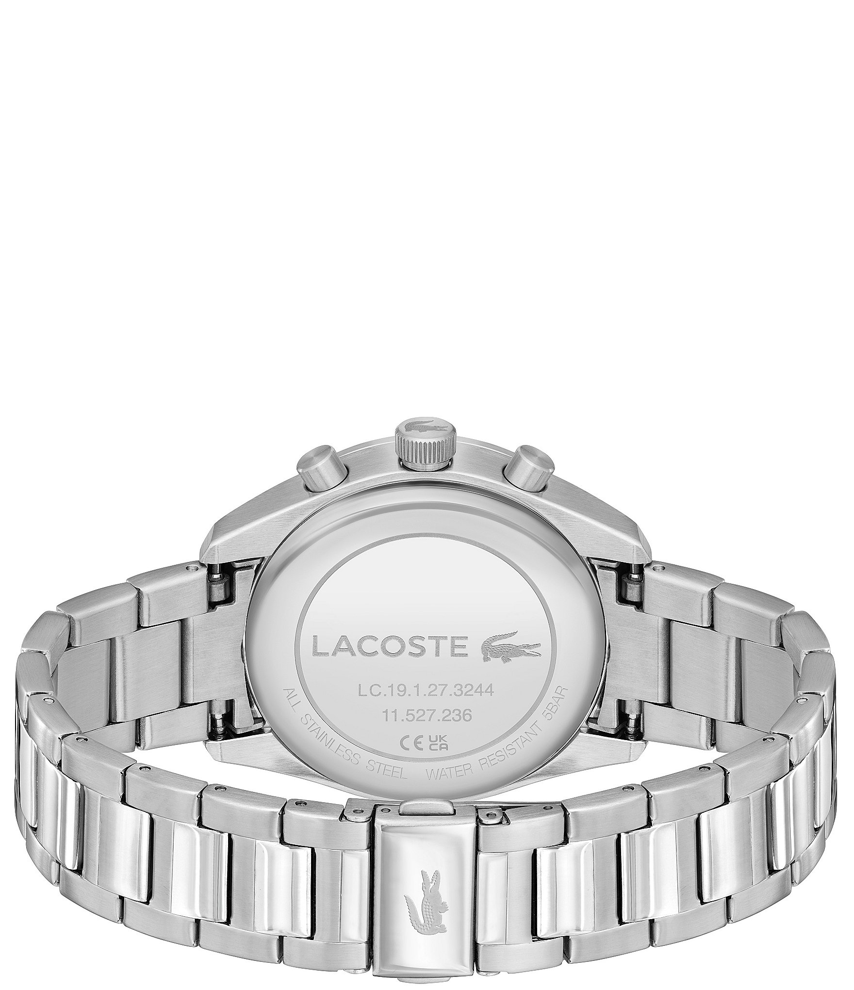 Lacoste Men's Boston Quartz Chronograph Stainless Steel Navy Dial Bracelet Watch