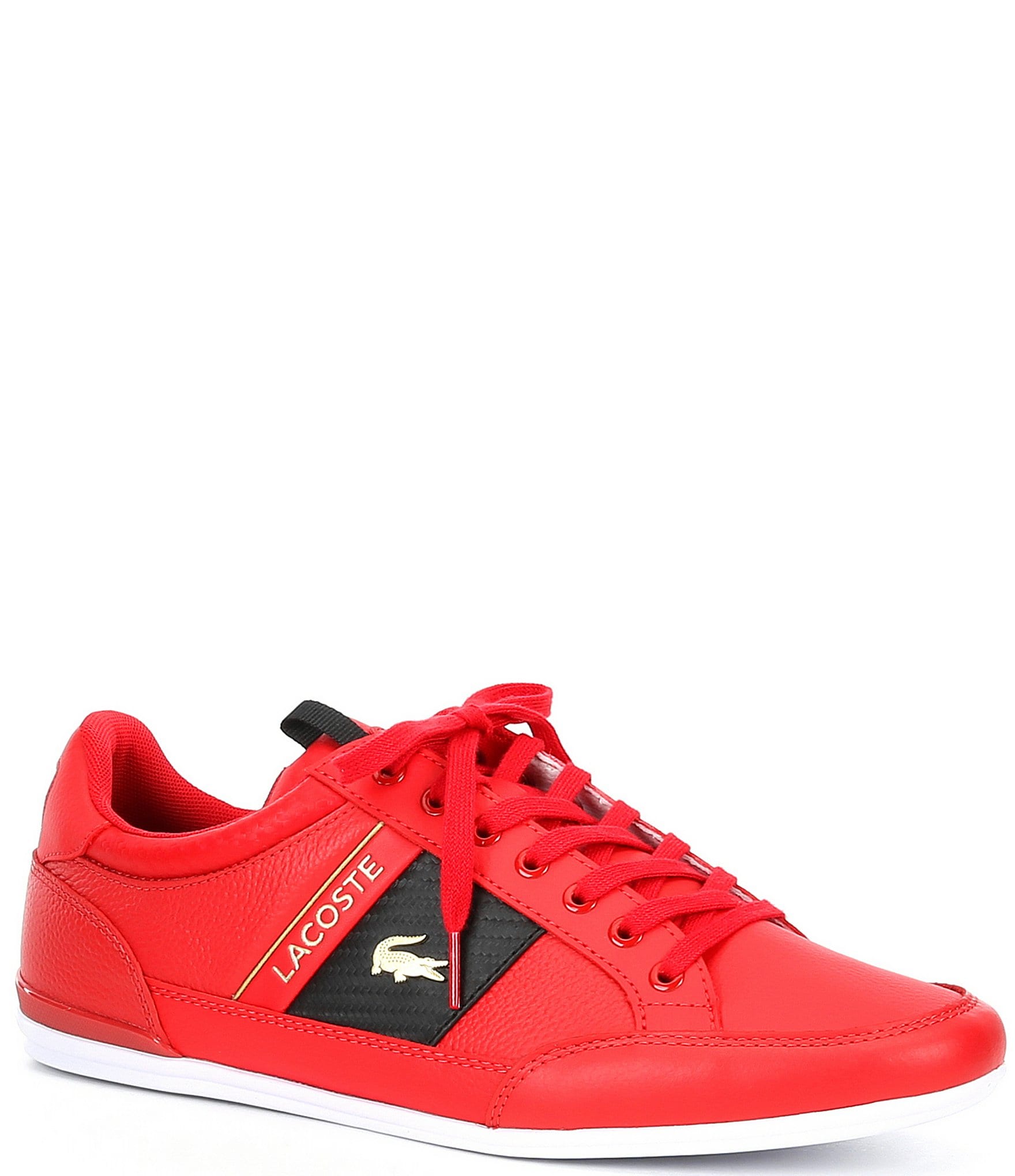 red lacoste shoes