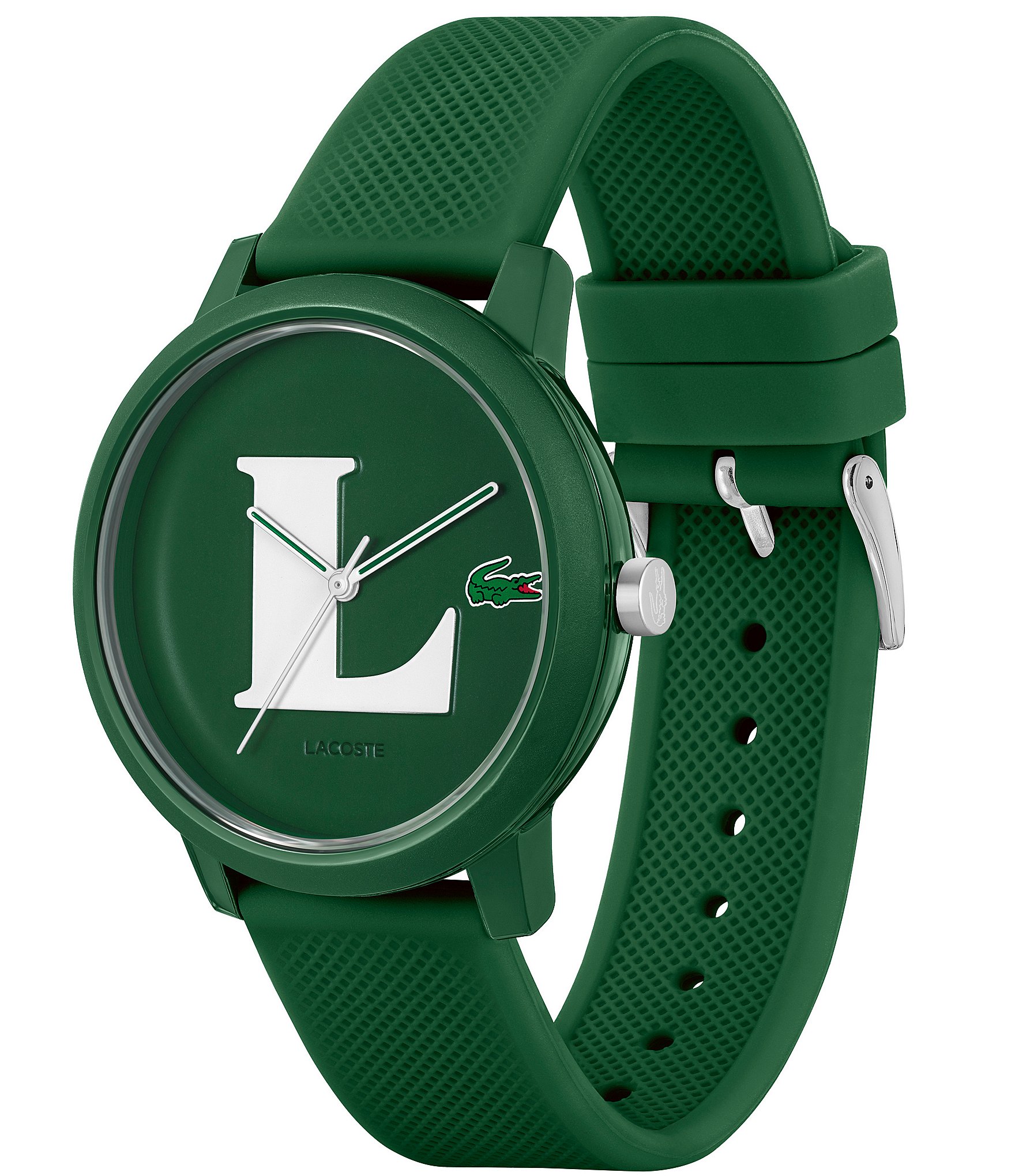 Lacoste Men's L.12.12 Three Hand Green Silicone Strap Watch