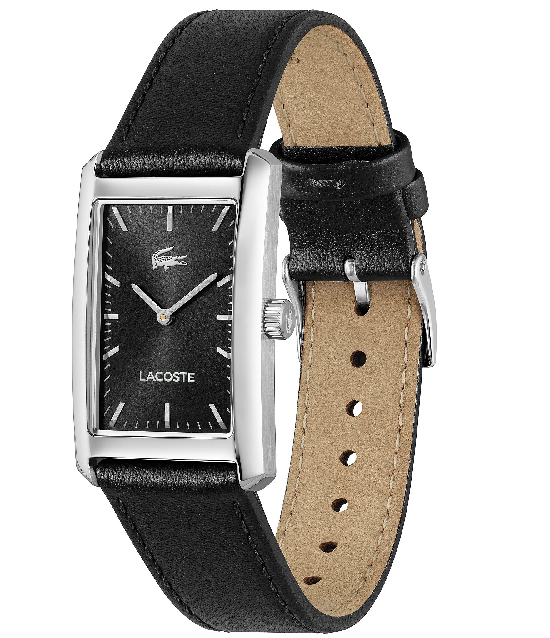 Lacoste Men's Santiago Three Hand Leather Strap Watch