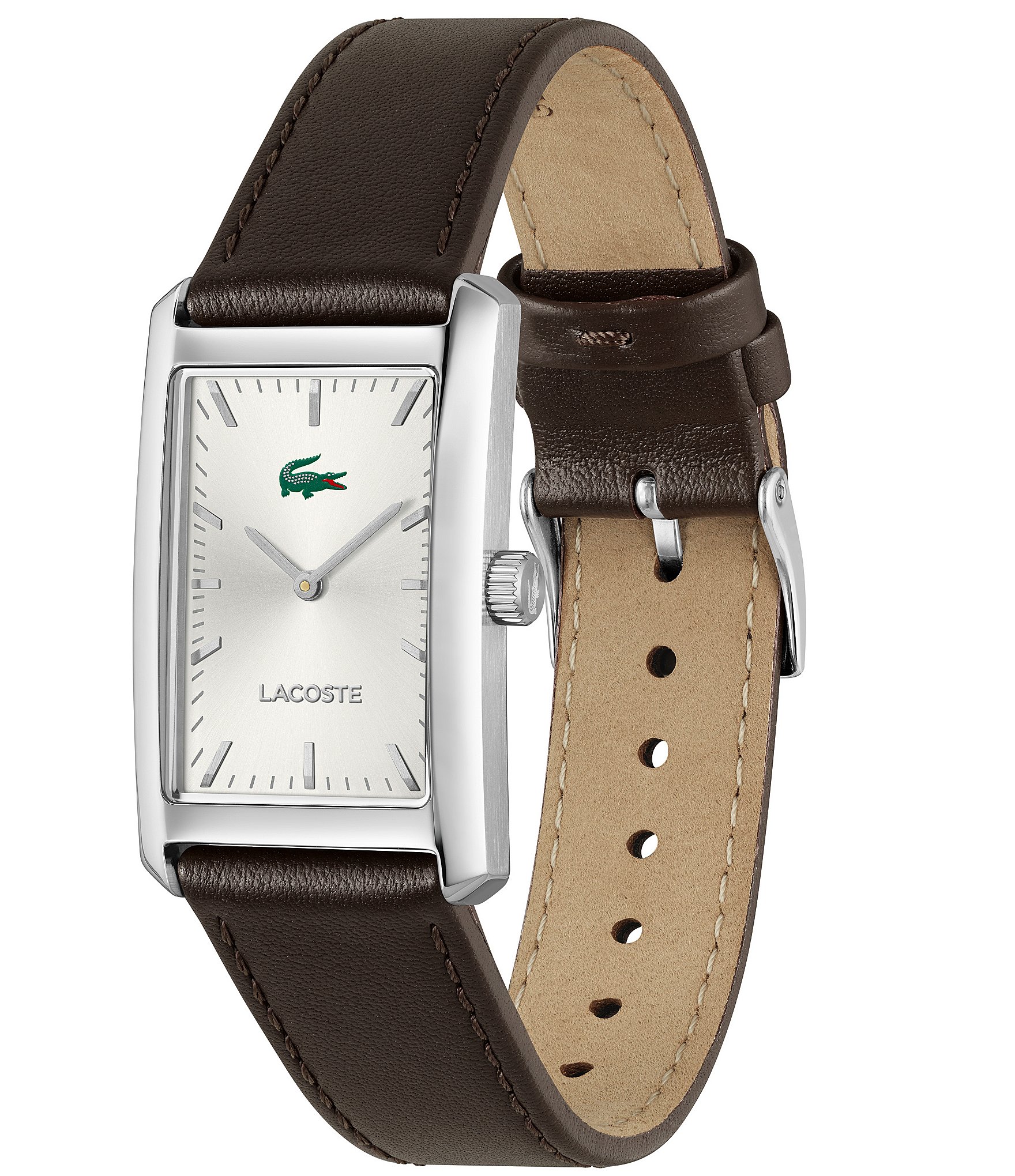 Lacoste Men's Santiago Three Hand Leather Strap Watch