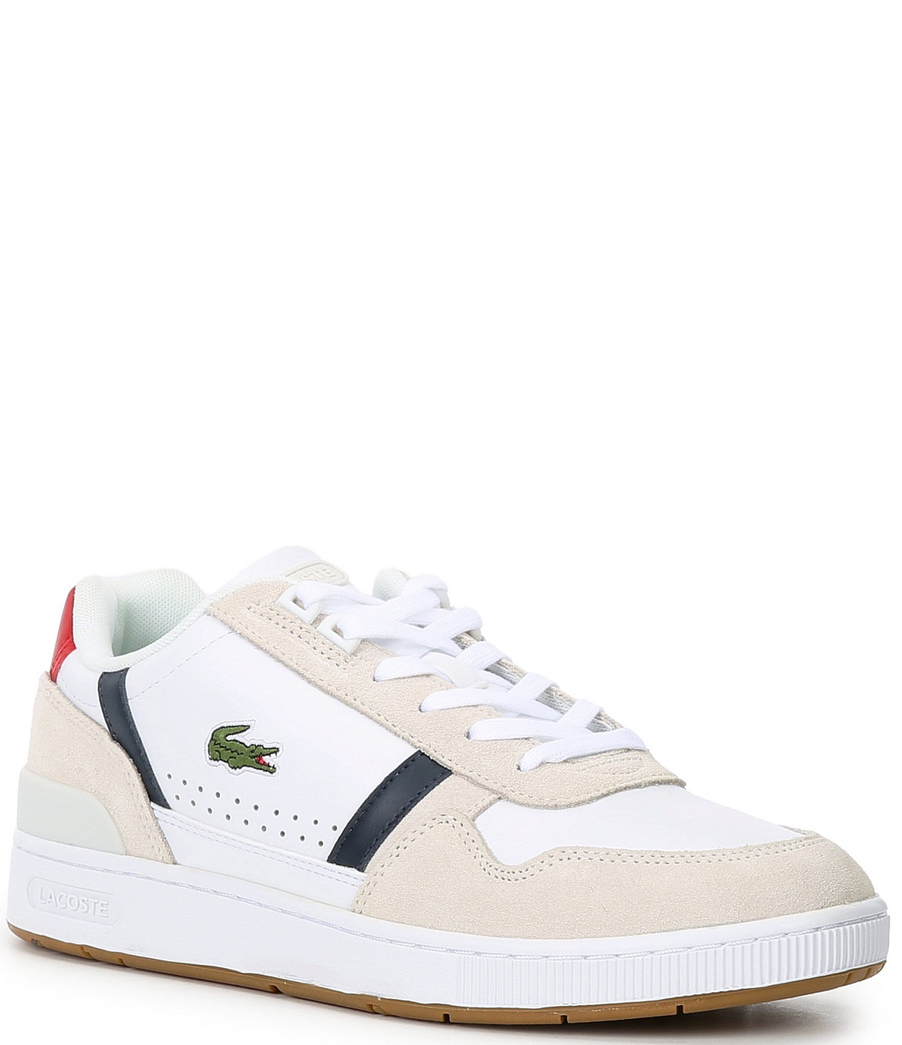 Lacoste T-Clip 0120 2 Men's Shoes White/Navy/Red : 9.5 M