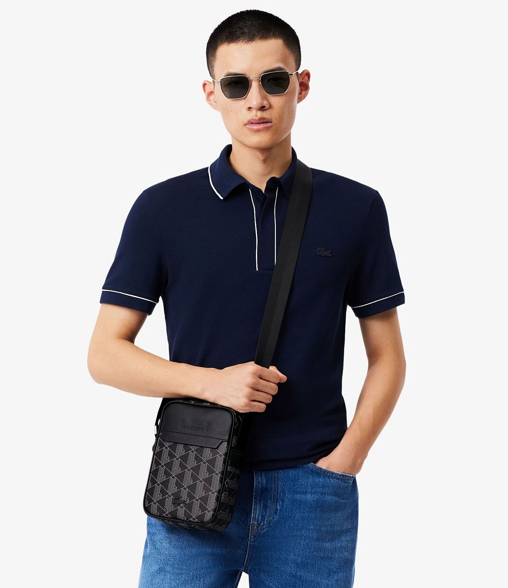 Lacoste Monogram Vertical Camera Bag
