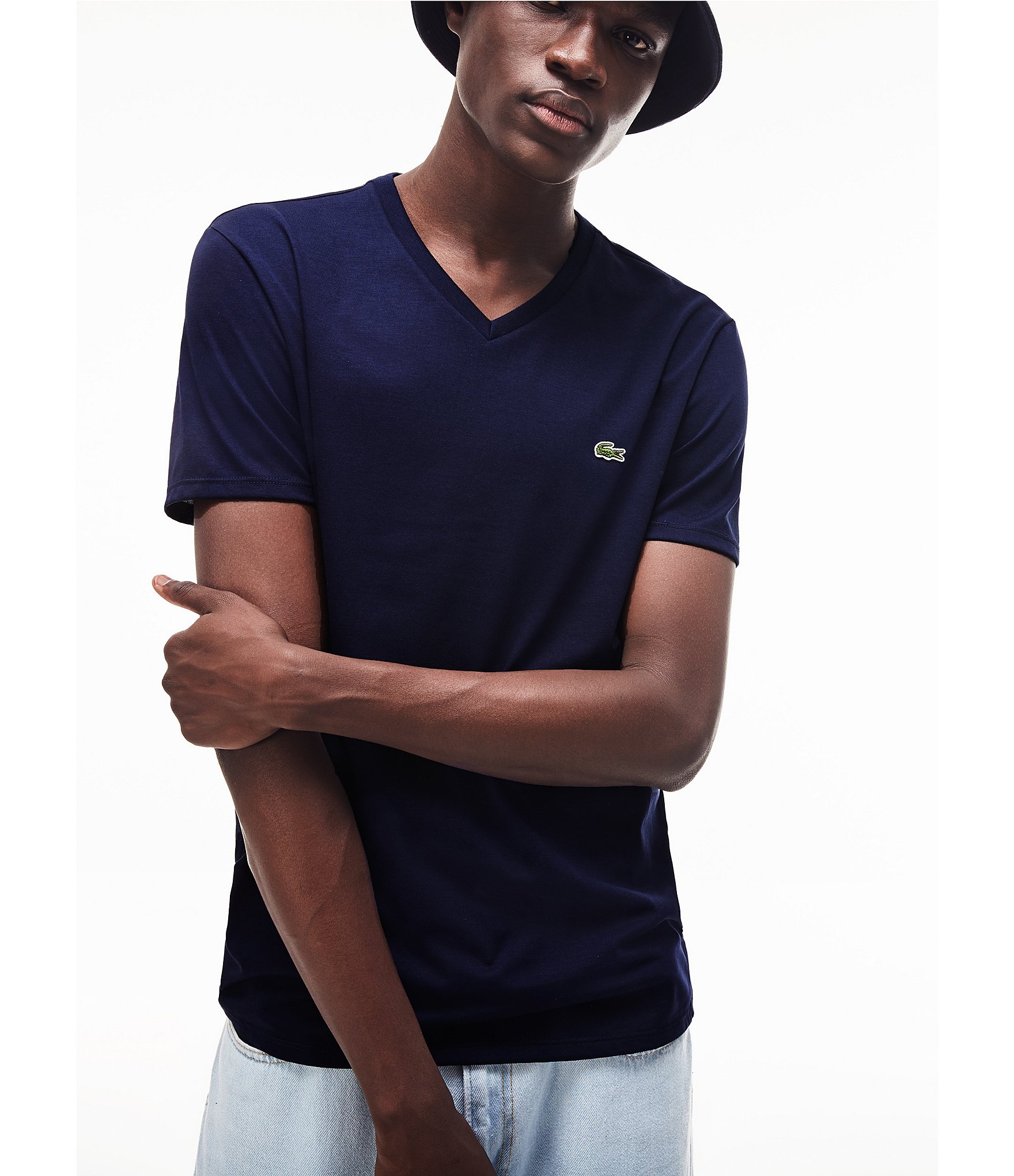 Lacoste Pima Cotton Short Sleeve V-Neck T-Shirt