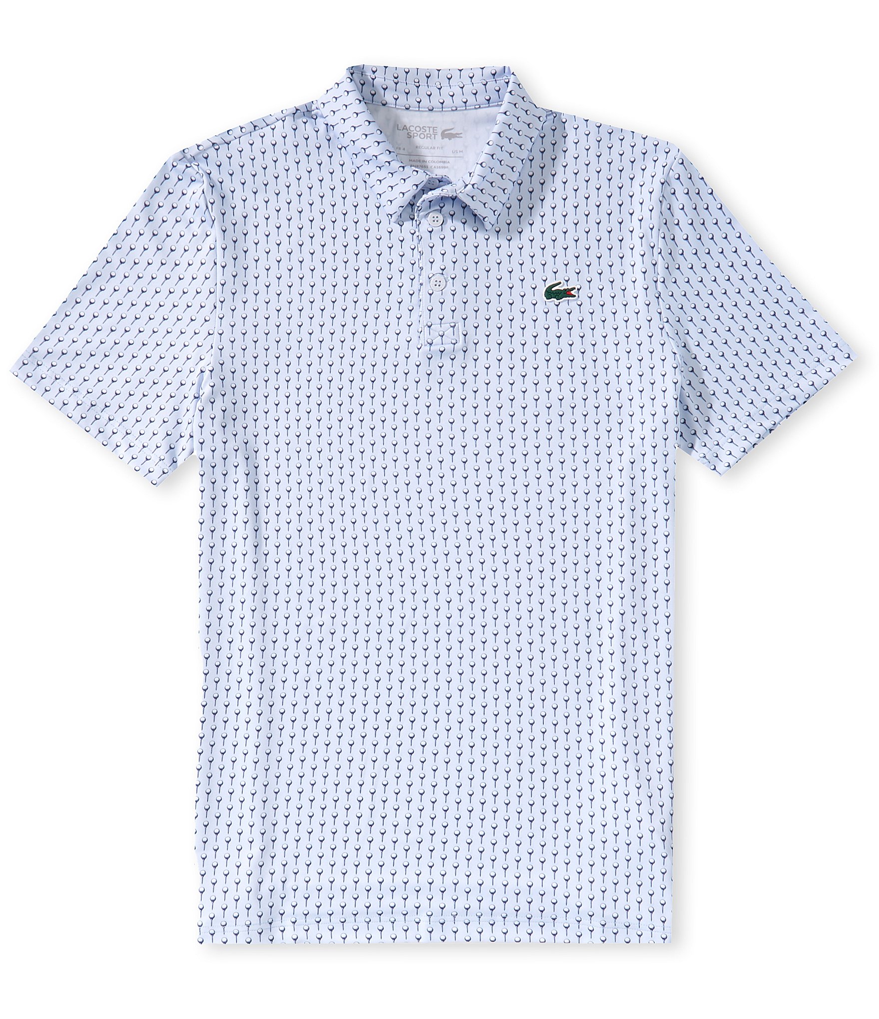 Lacoste Printed Performance Short Sleeve Golf Tee Polo Shirt