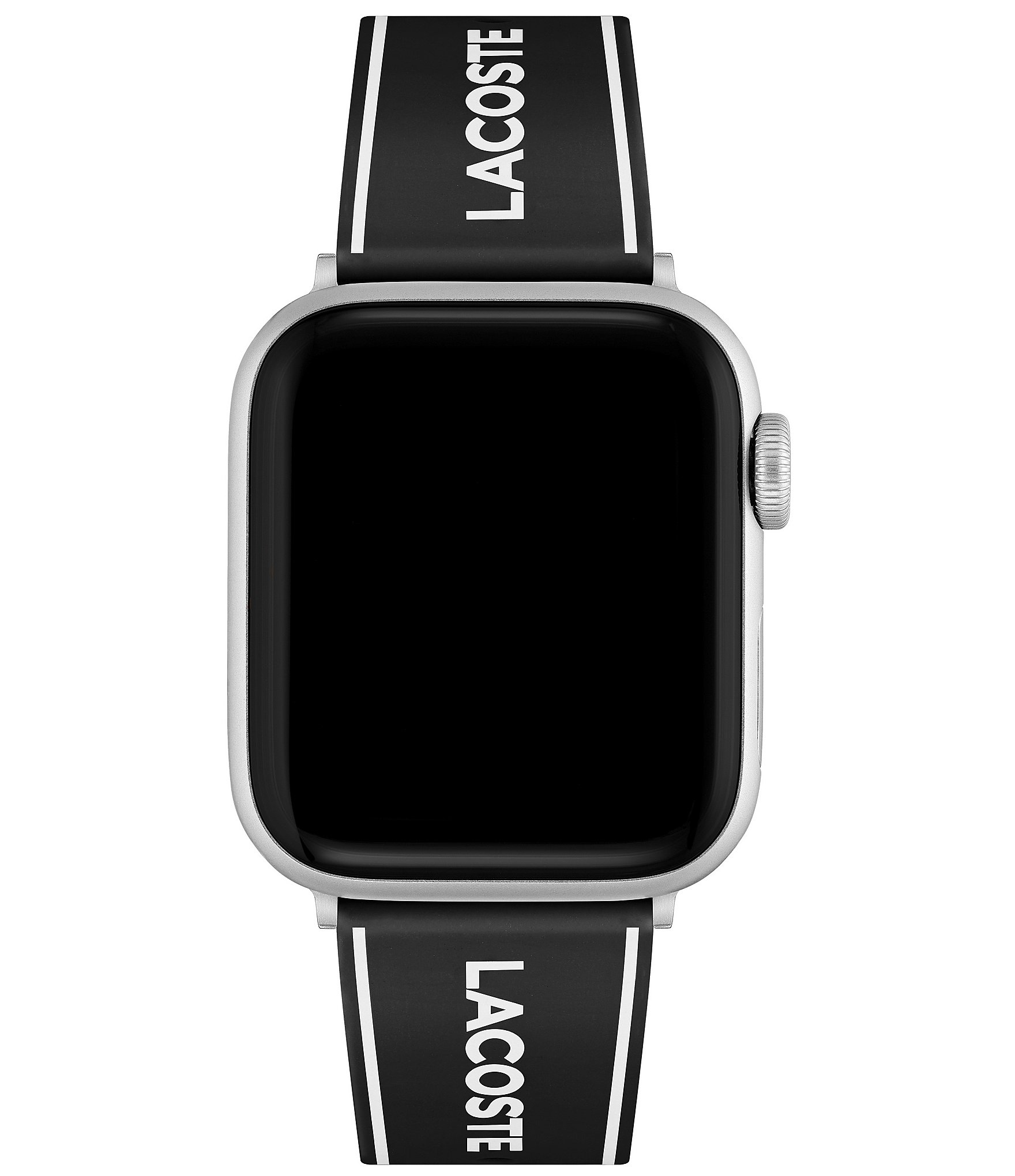 Lacoste Unisex Black Silicone 38/40/41mm Strap for Apple Watch