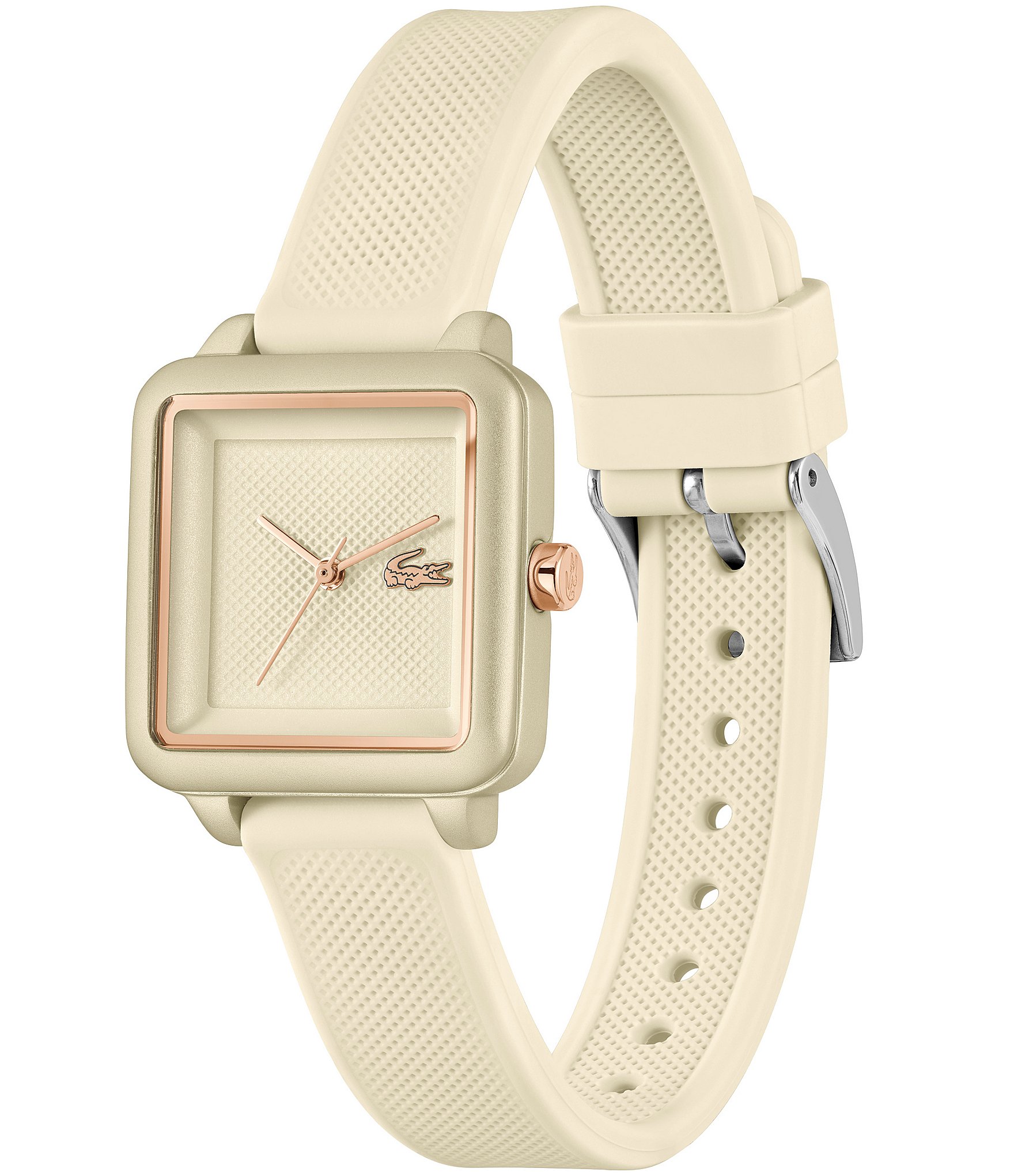 Lacoste Women's 12.12 Flow Quartz Analog Champagne Silicone Strap Watch