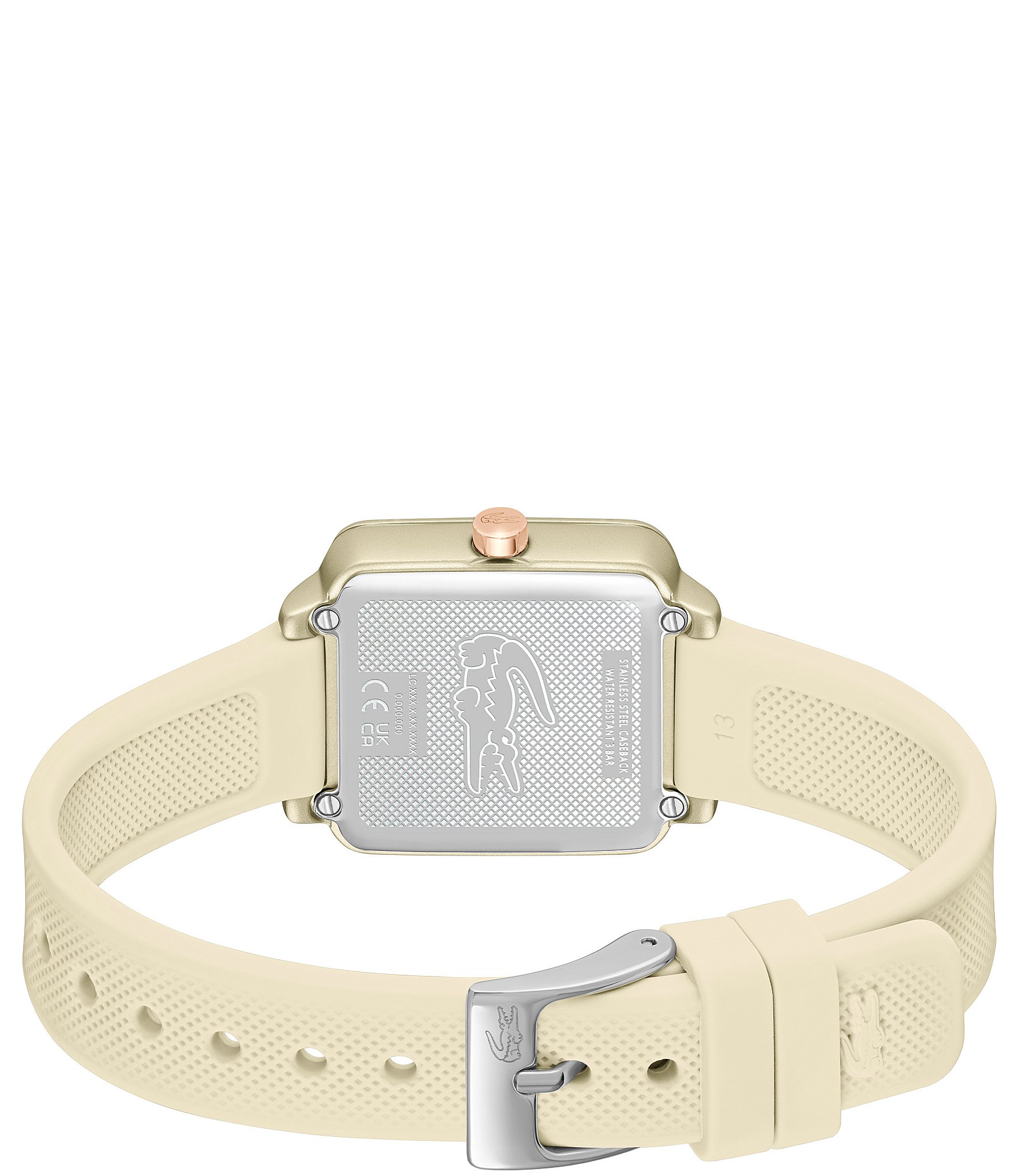 Lacoste Women's 12.12 Flow Quartz Analog Champagne Silicone Strap Watch