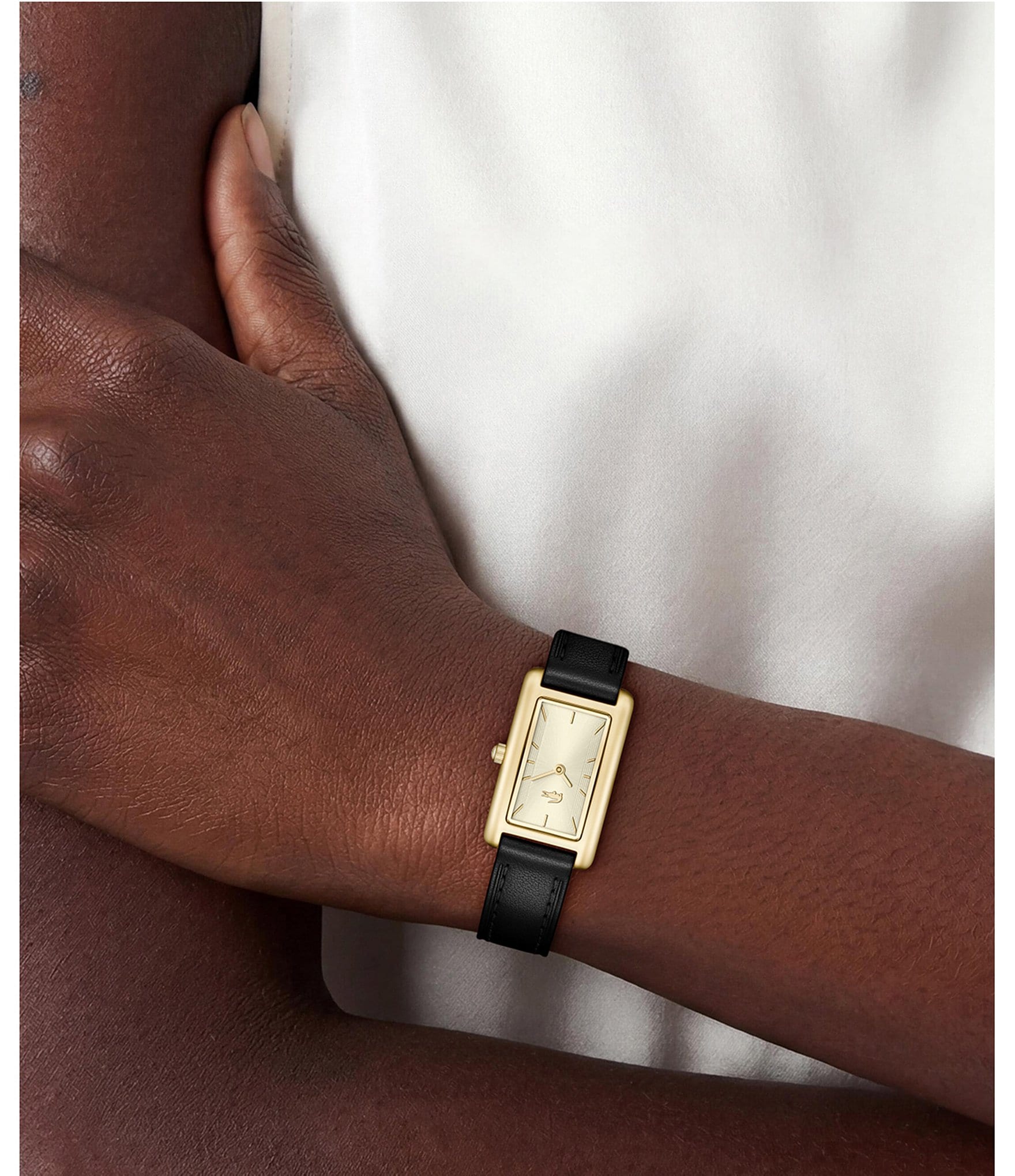 Lacoste Women's Croisette Quartz Two Hand Leather Strap Watch