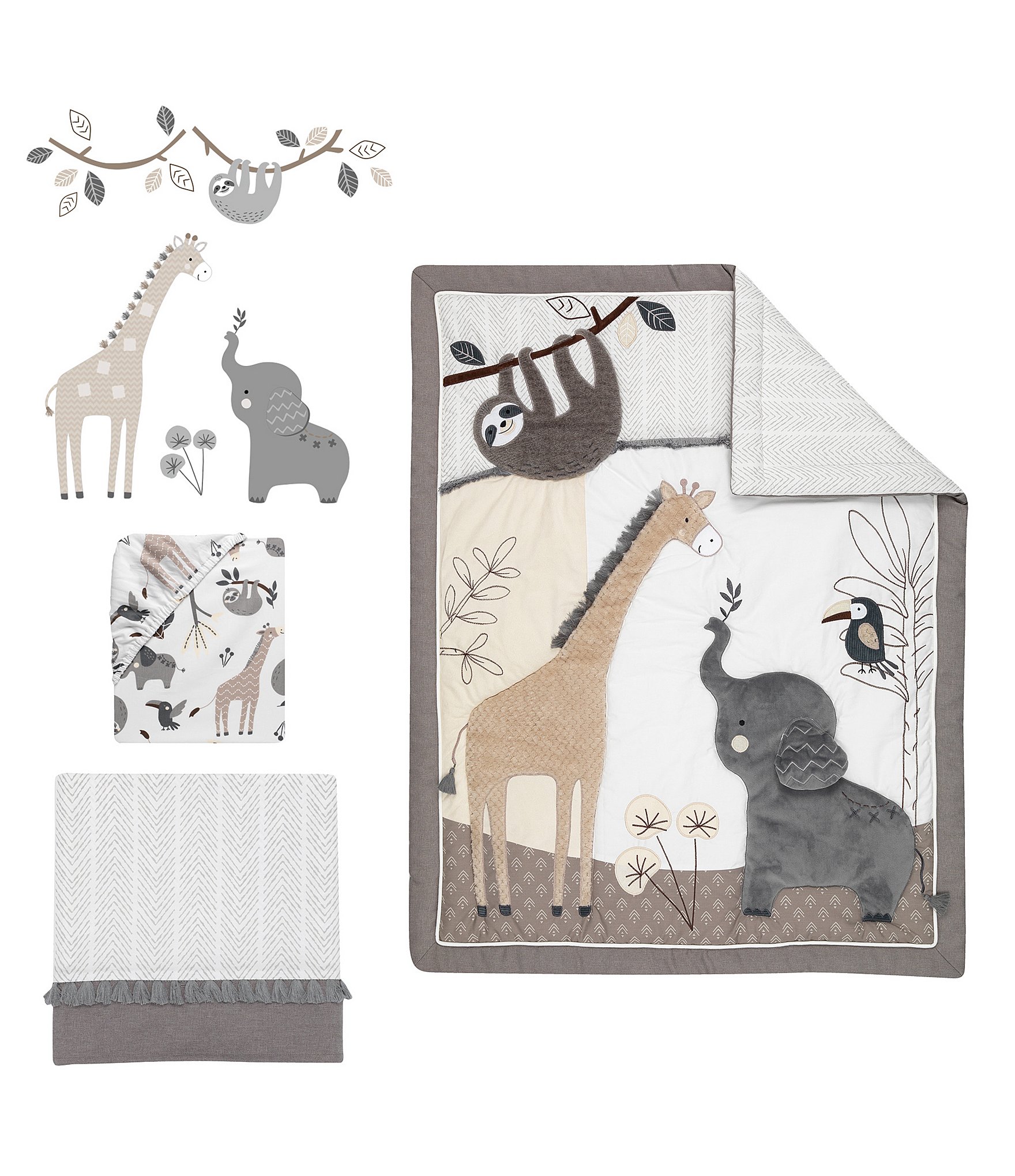 Lambs & Ivy Baby Jungle Animals 4-Piece Crib Bedding Set