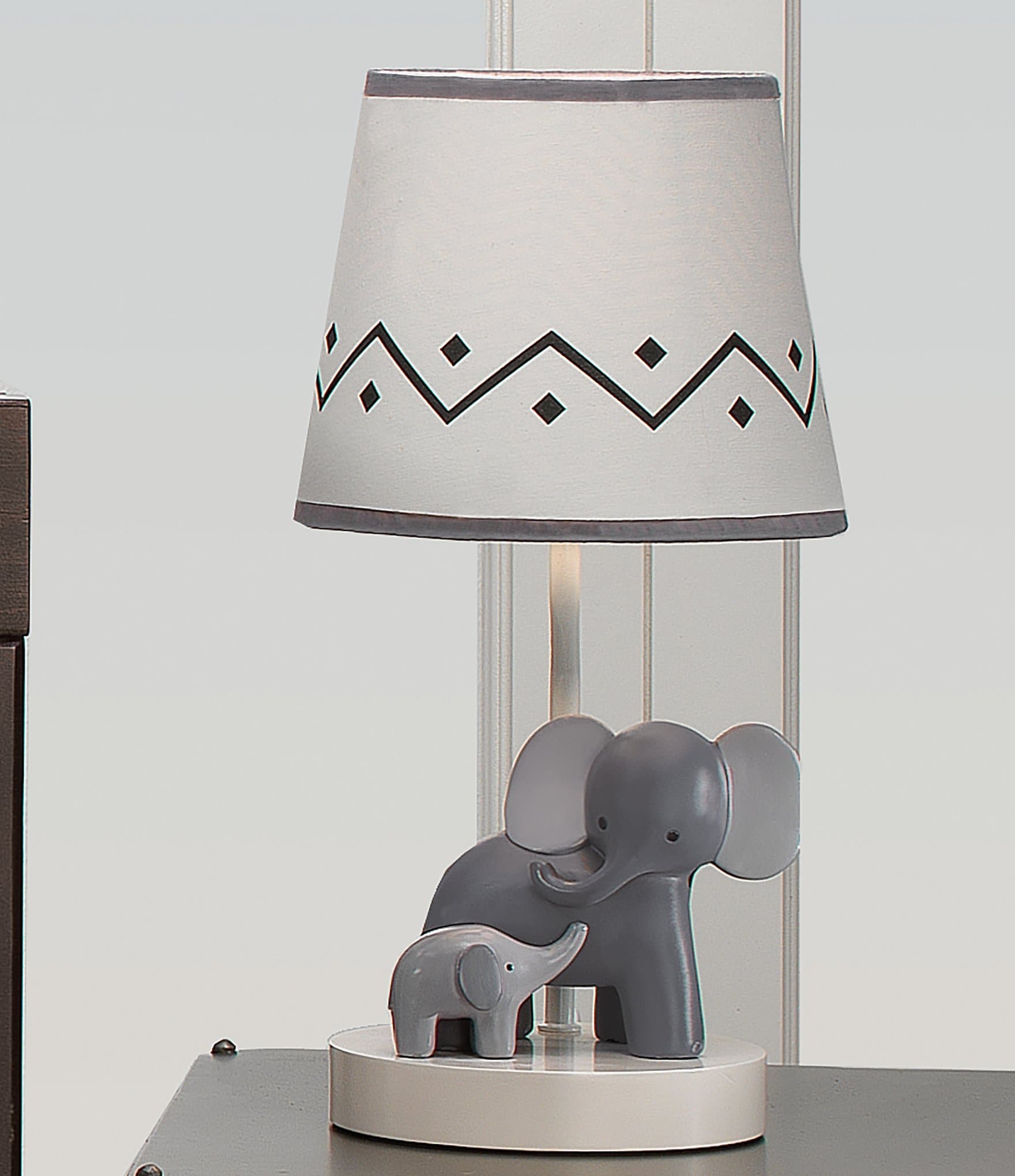 Lambs & Ivy Me & Mama Elephant Lamp with Shade & Bulb