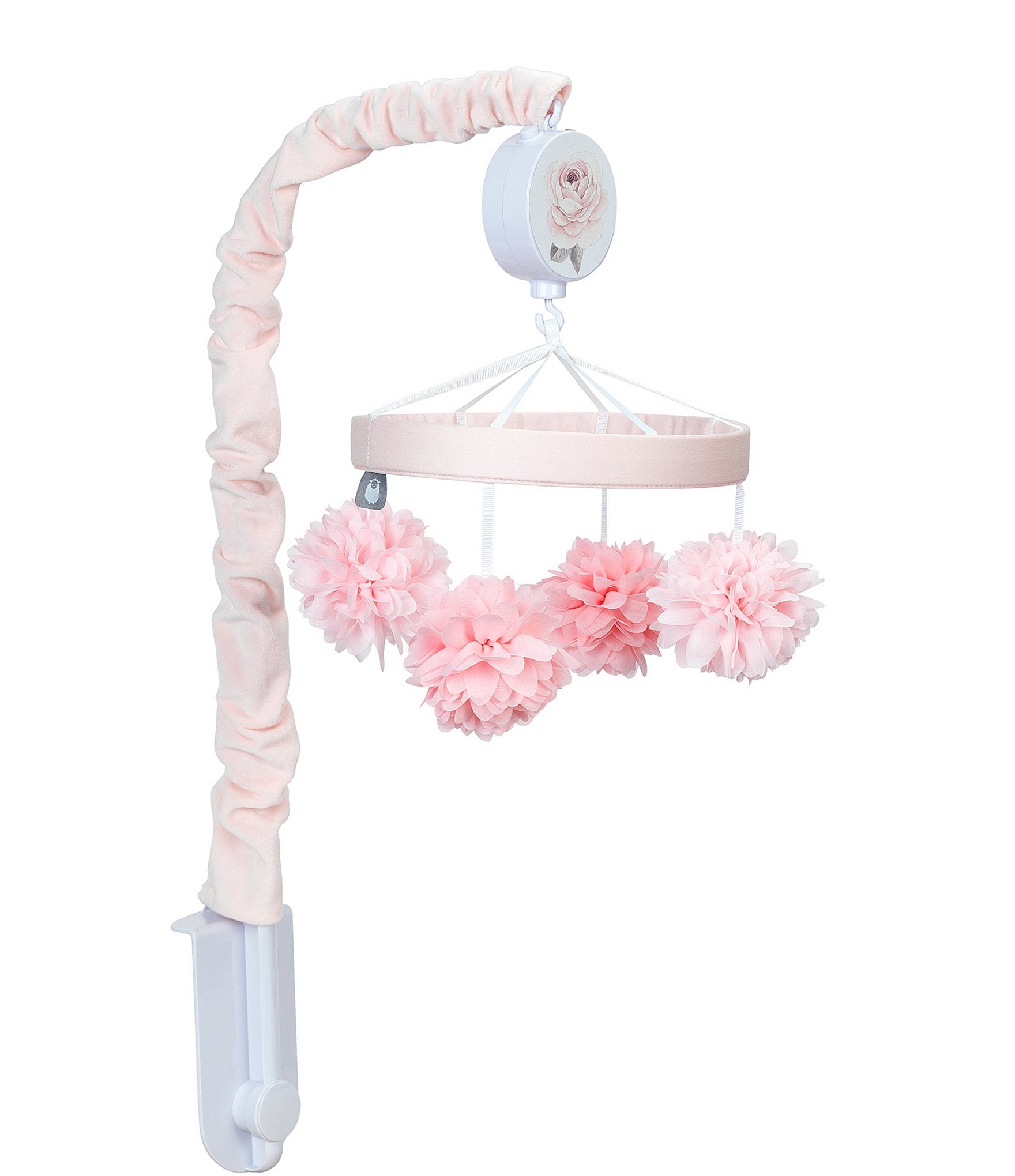 Lambs & Ivy Signature Botanical Baby Pink Floral Musical Baby Crib Mobile