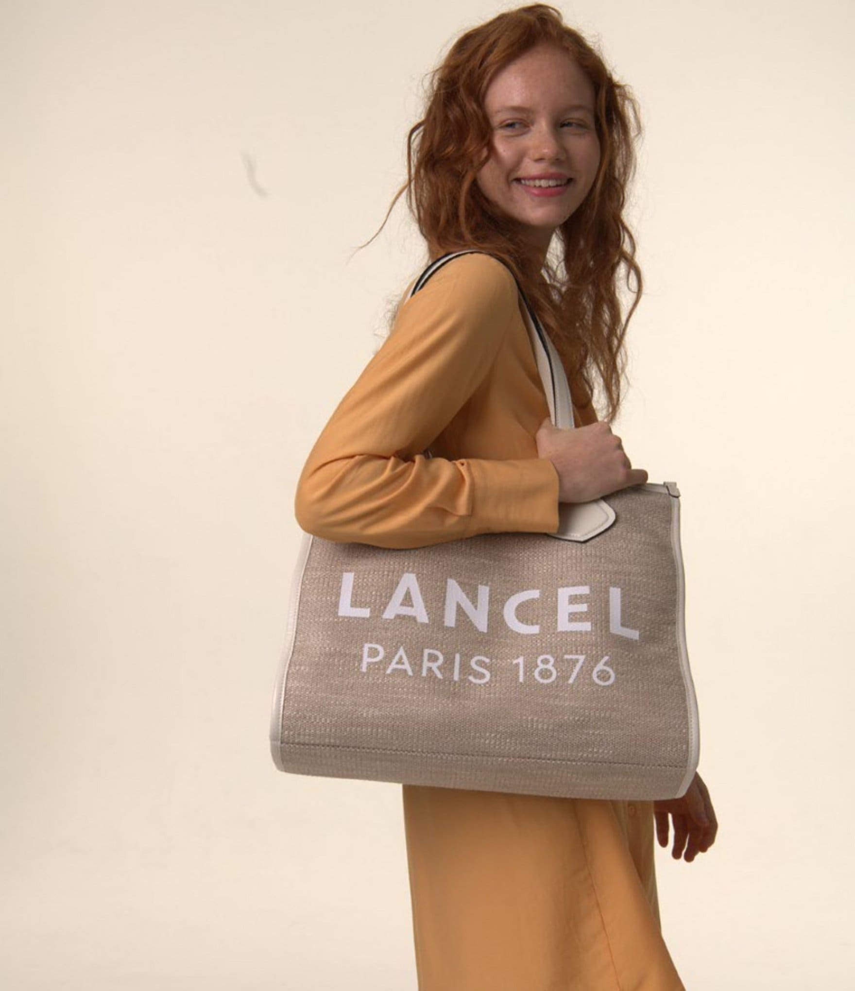 LANCEL Large Canvas Logo Tote Bag