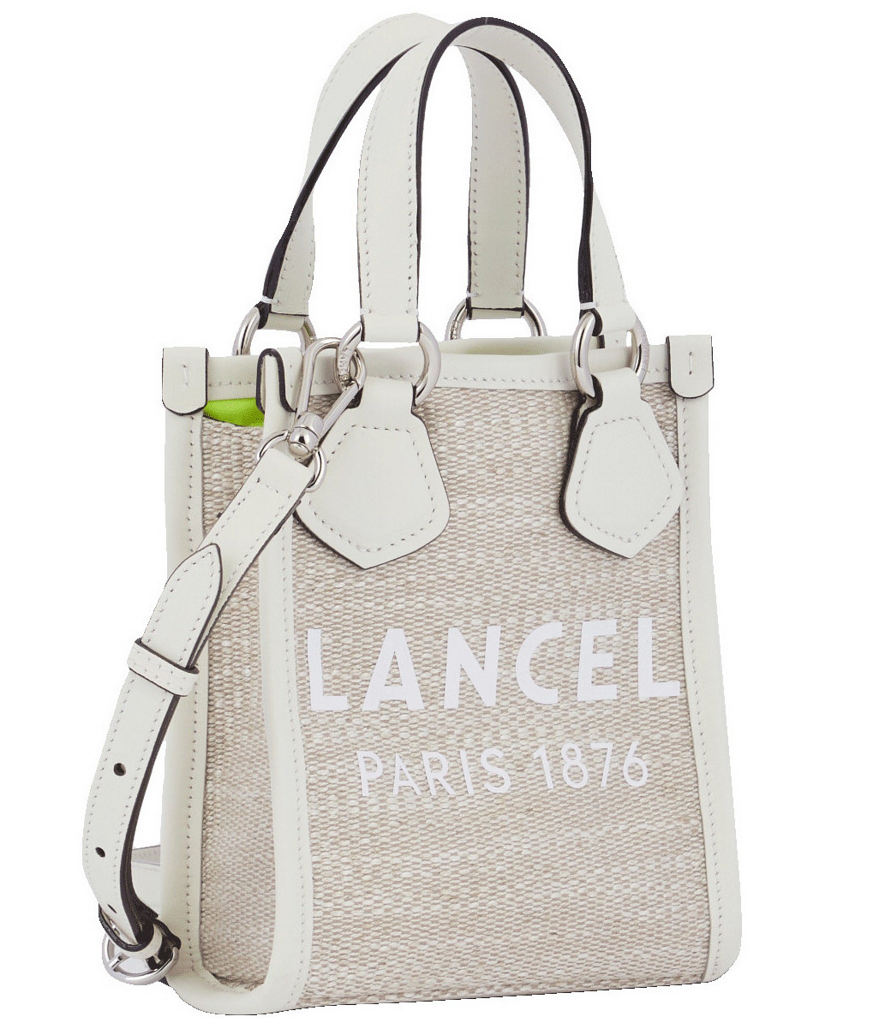 LANCEL Summer Mini Vertical Silver Hardware Tote Bag