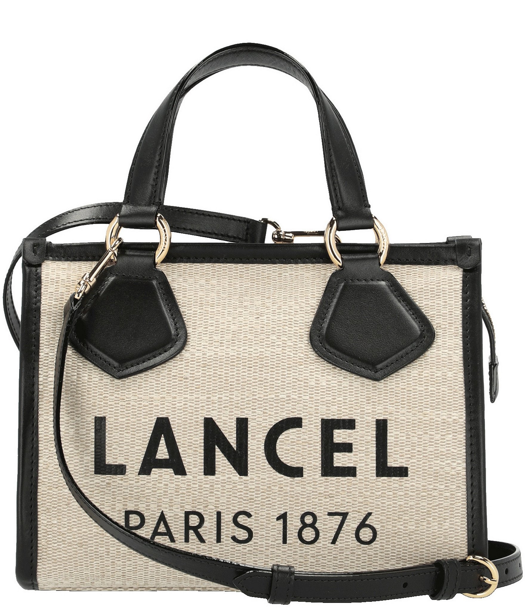 LANCEL Summer Small Zip Gold Hardware Tote Bag