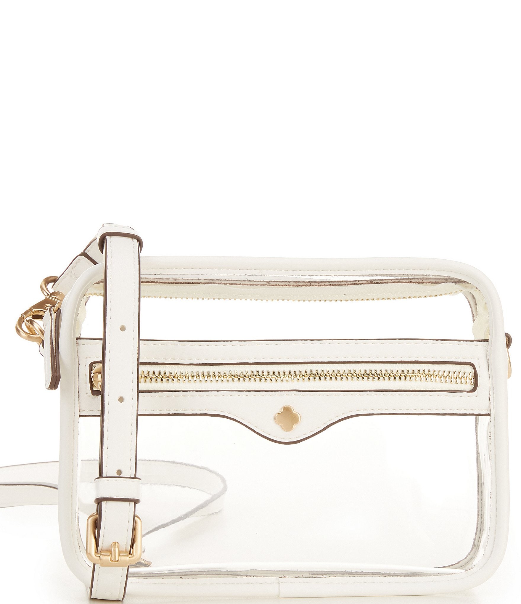 Landry Clear Camera Gold Hardware Crossbody Bag